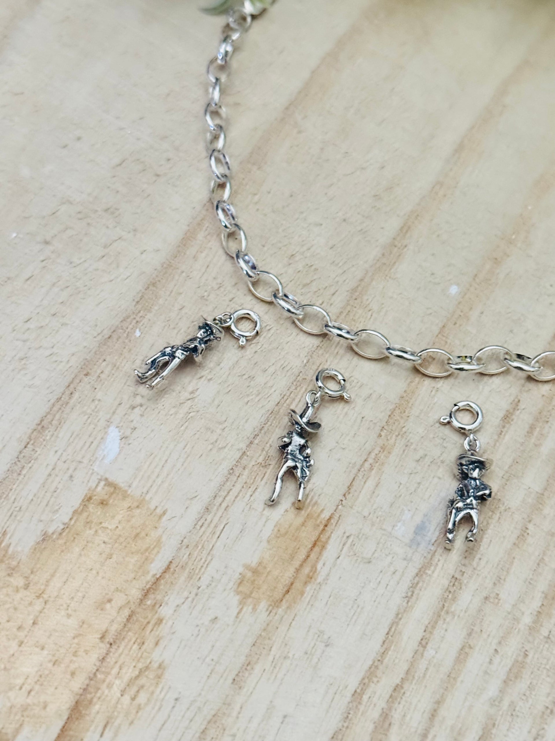 Navajo Made Sterling Silver Cowboy Cast Charms