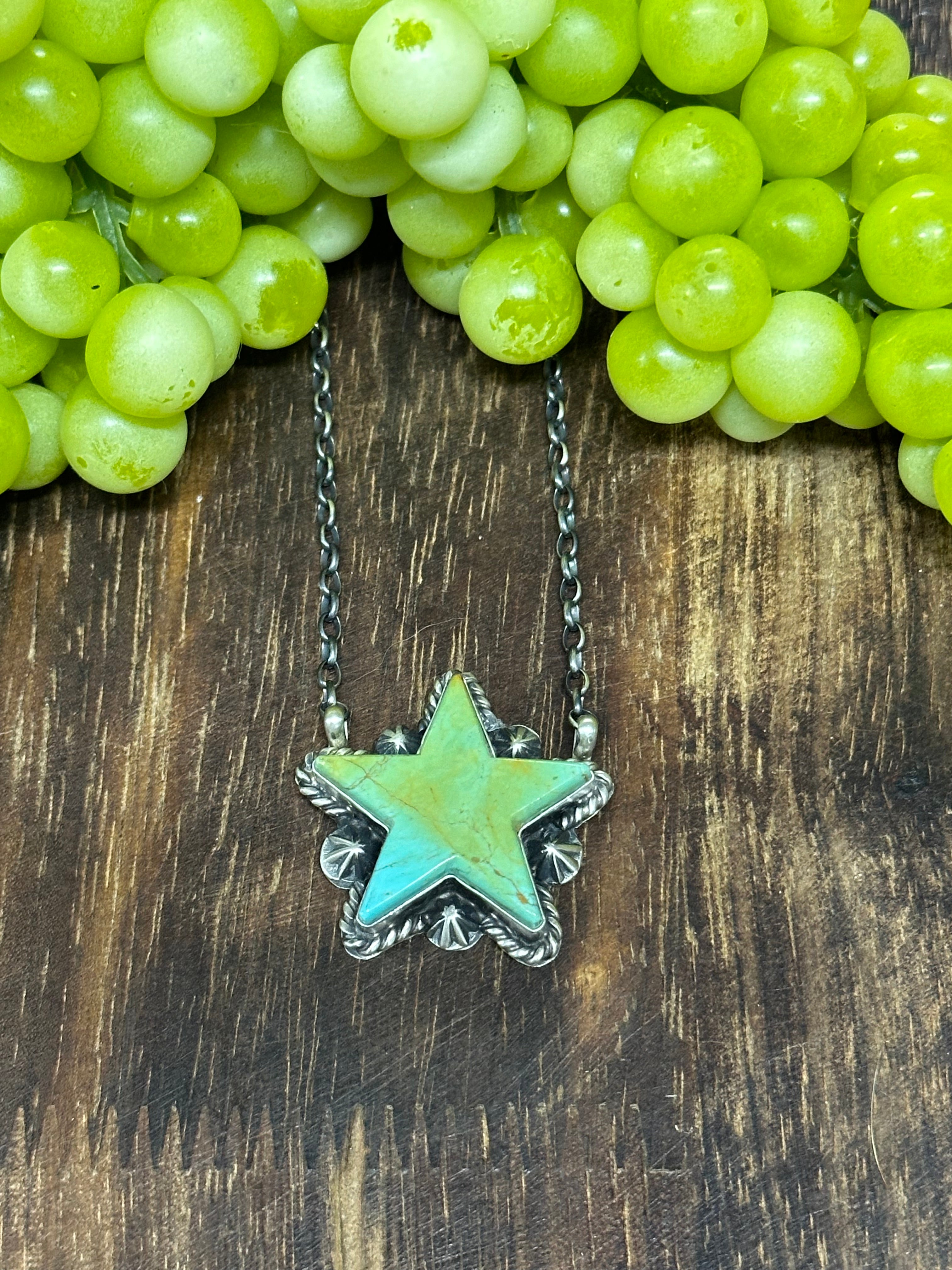 Donovan Skeets Kingman Turquoise & Sterling Silver Star Necklace