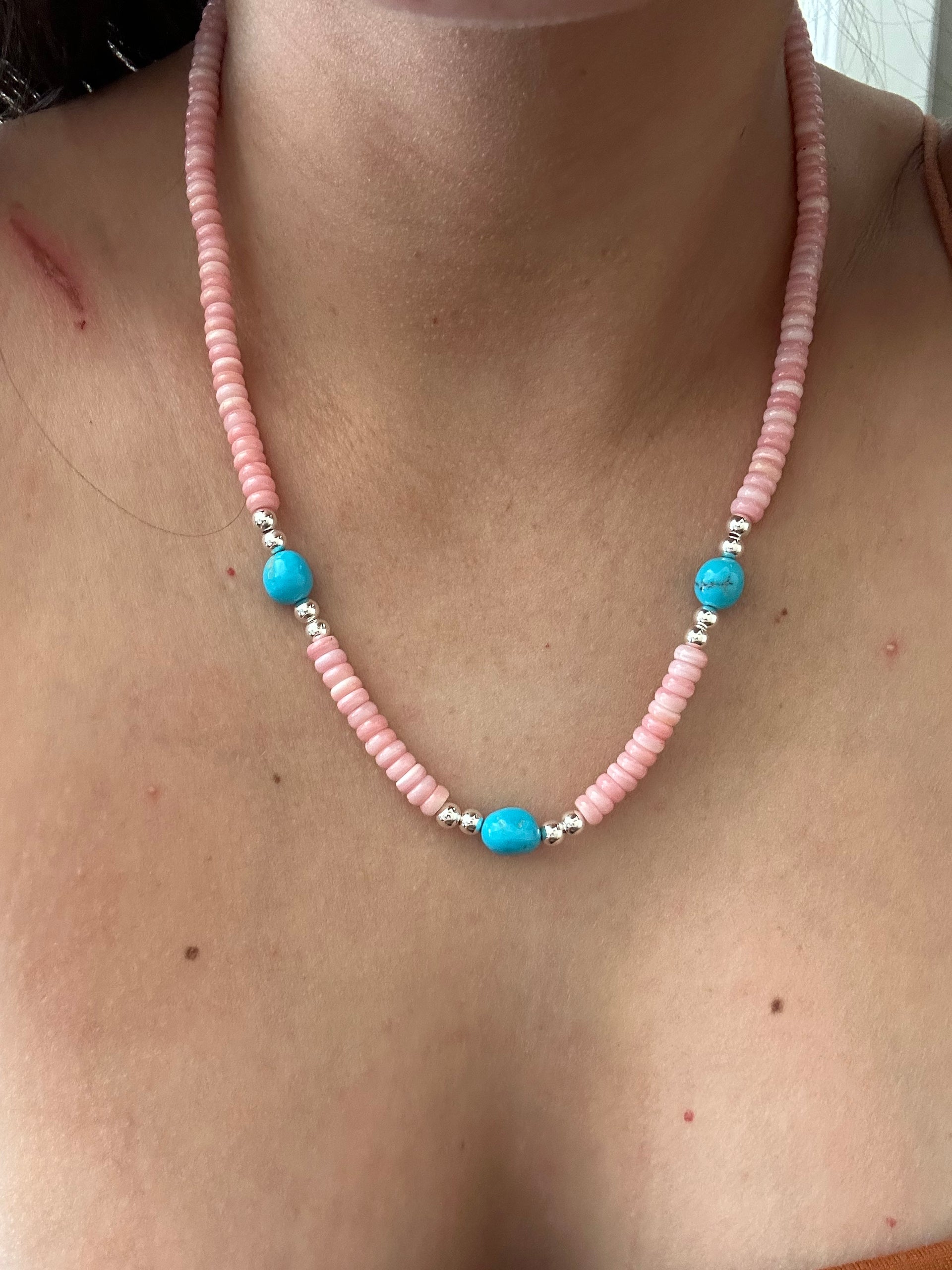Navajo Strung Multi Stone & Sterling Silver Beaded Necklace