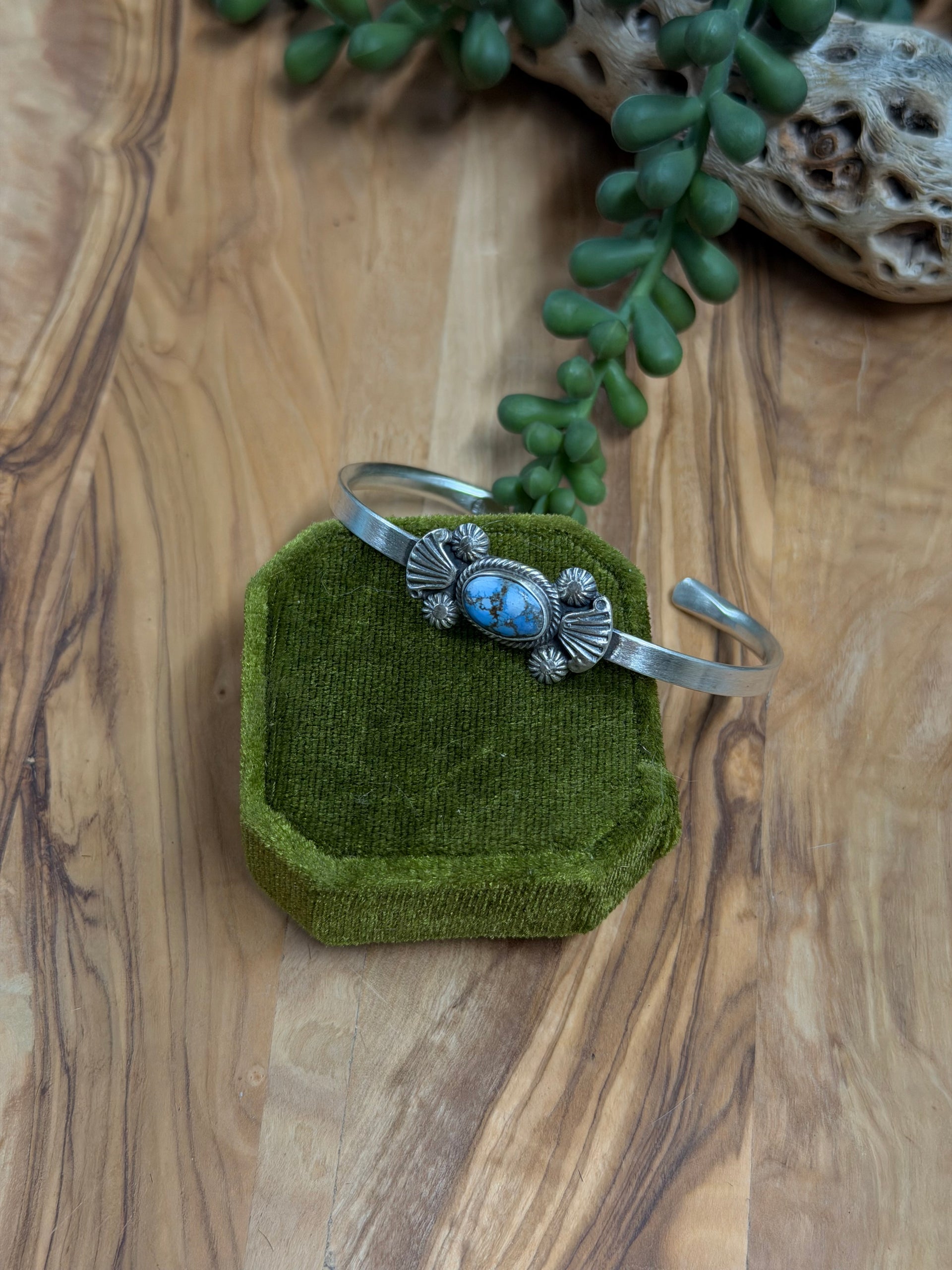 Genevieve Francisco Golden Hills Turquoise and Sterling Silver Cuff Bracelet