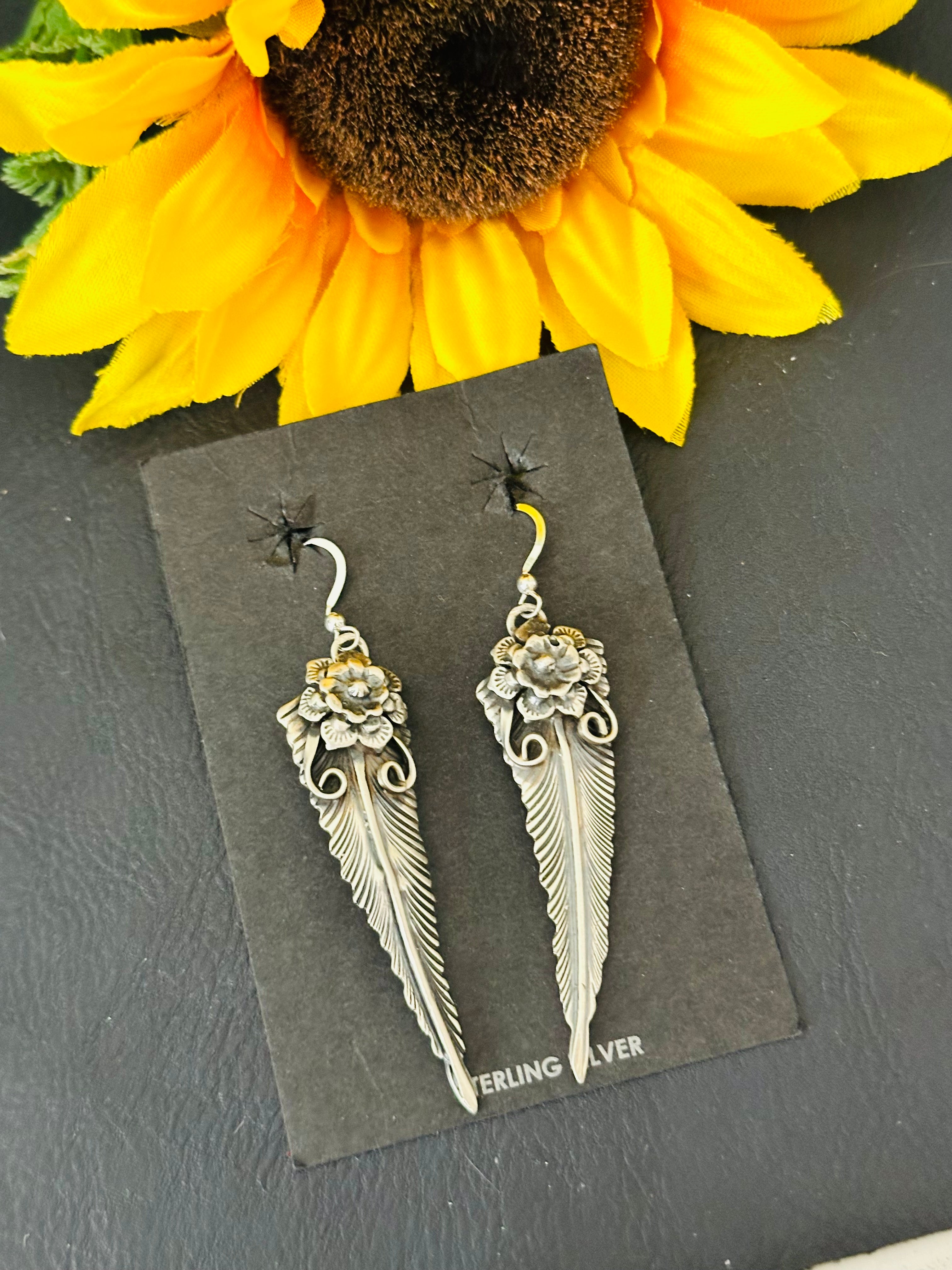 Belinda Begay Sterling Silver Dangle Earrings