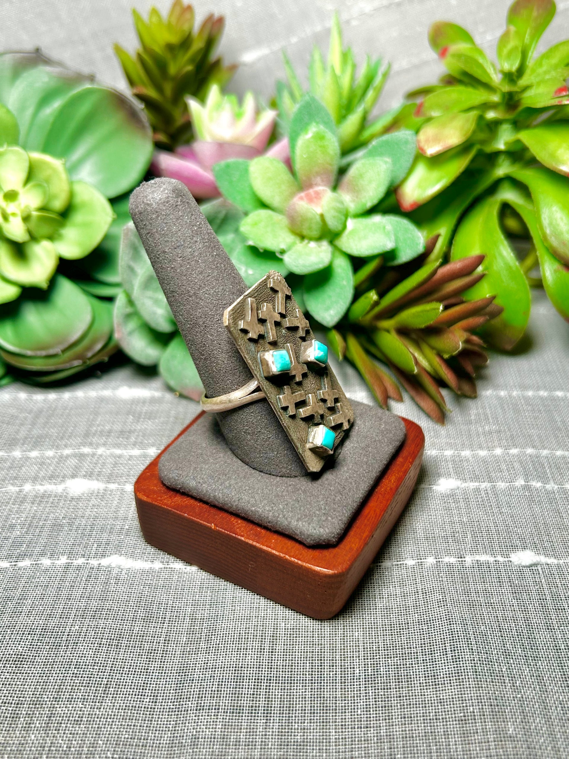 Scott Skeets Kingman Turquoise & Sterling Silver Adjustable Ring