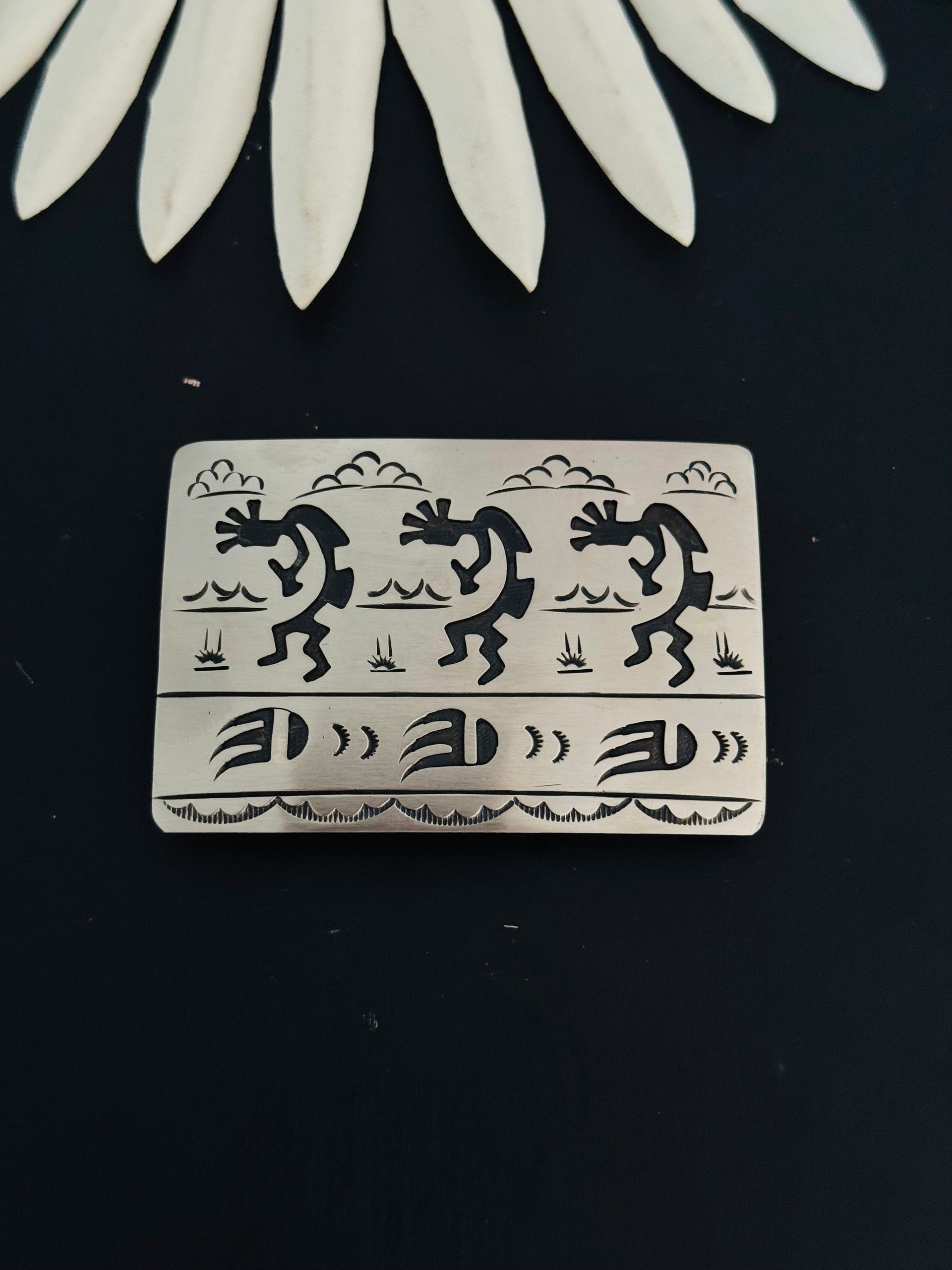 Navajo Made Sterling Silver Belt Buckle