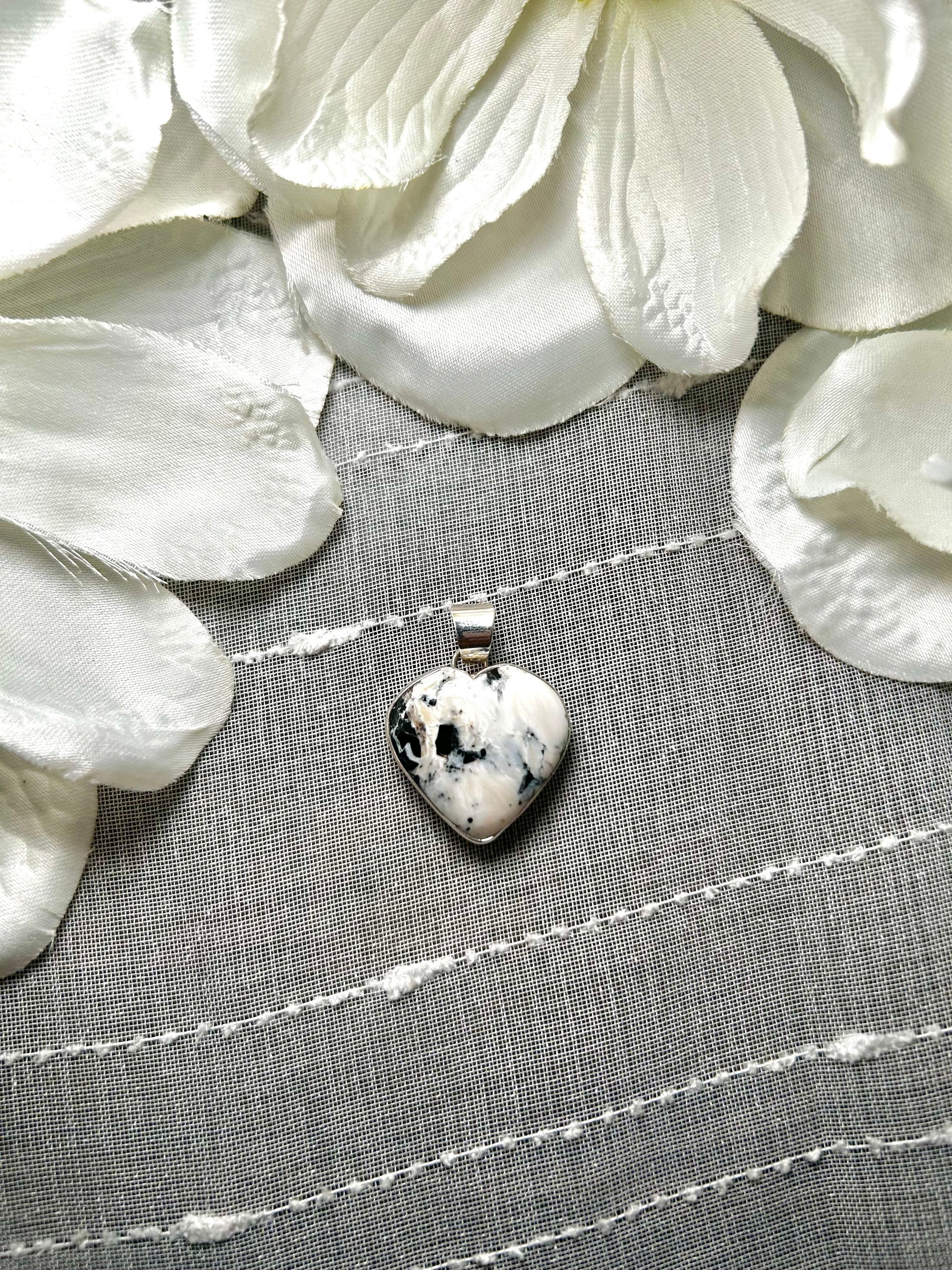 Navajo Made White Buffalo & Sterling Silver Pendant