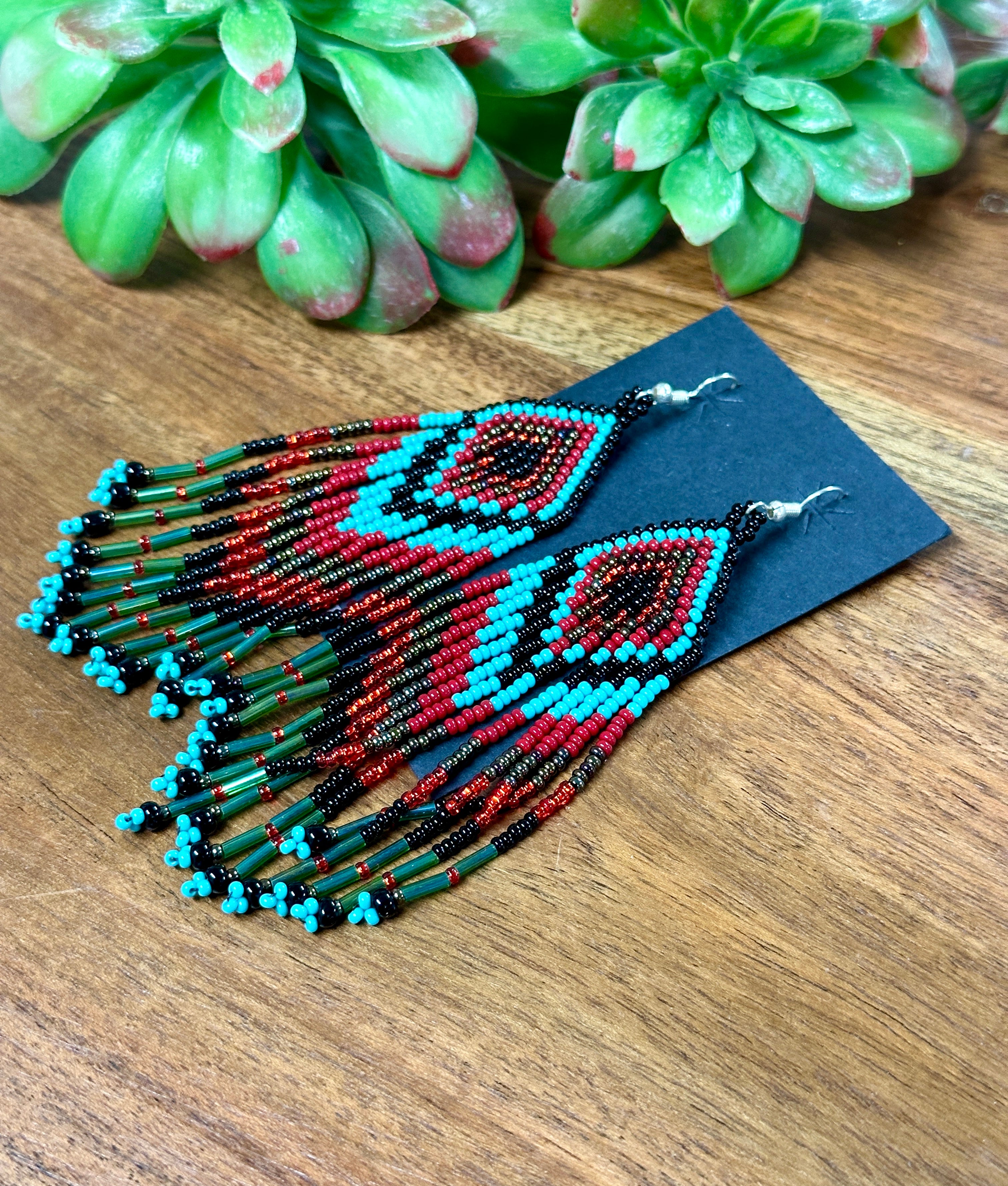 Southwest Handmade Beaded Dangle Earrings