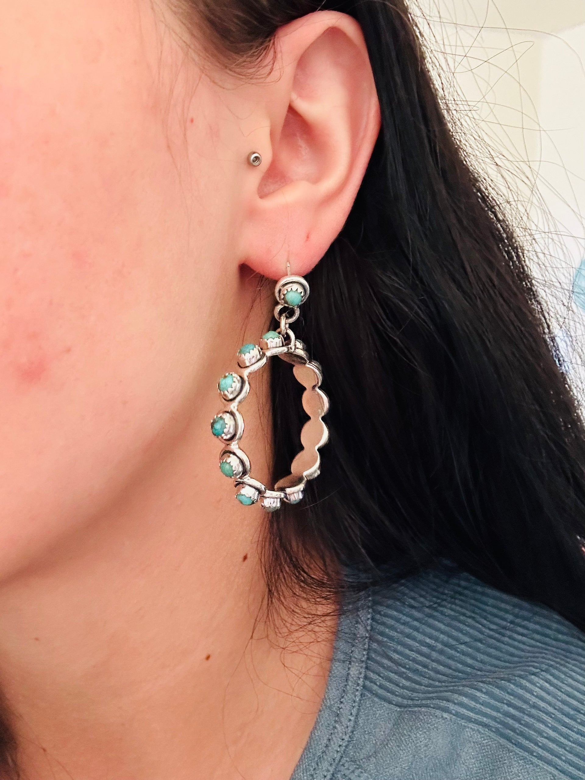 TTD “Ranchin” Kingman Turquoise & Sterling Silver Earrings