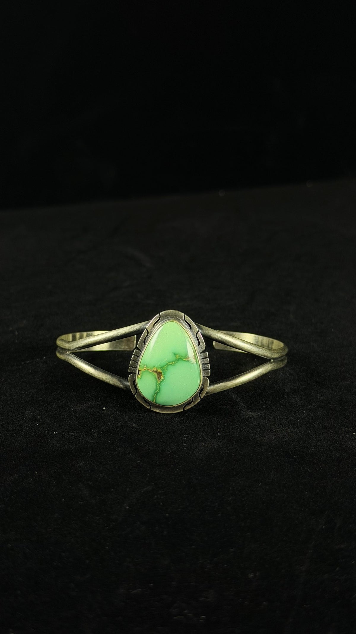 Dave Skeets Emerald Valley Turquoise & Sterling Silver Cuff Bracelet