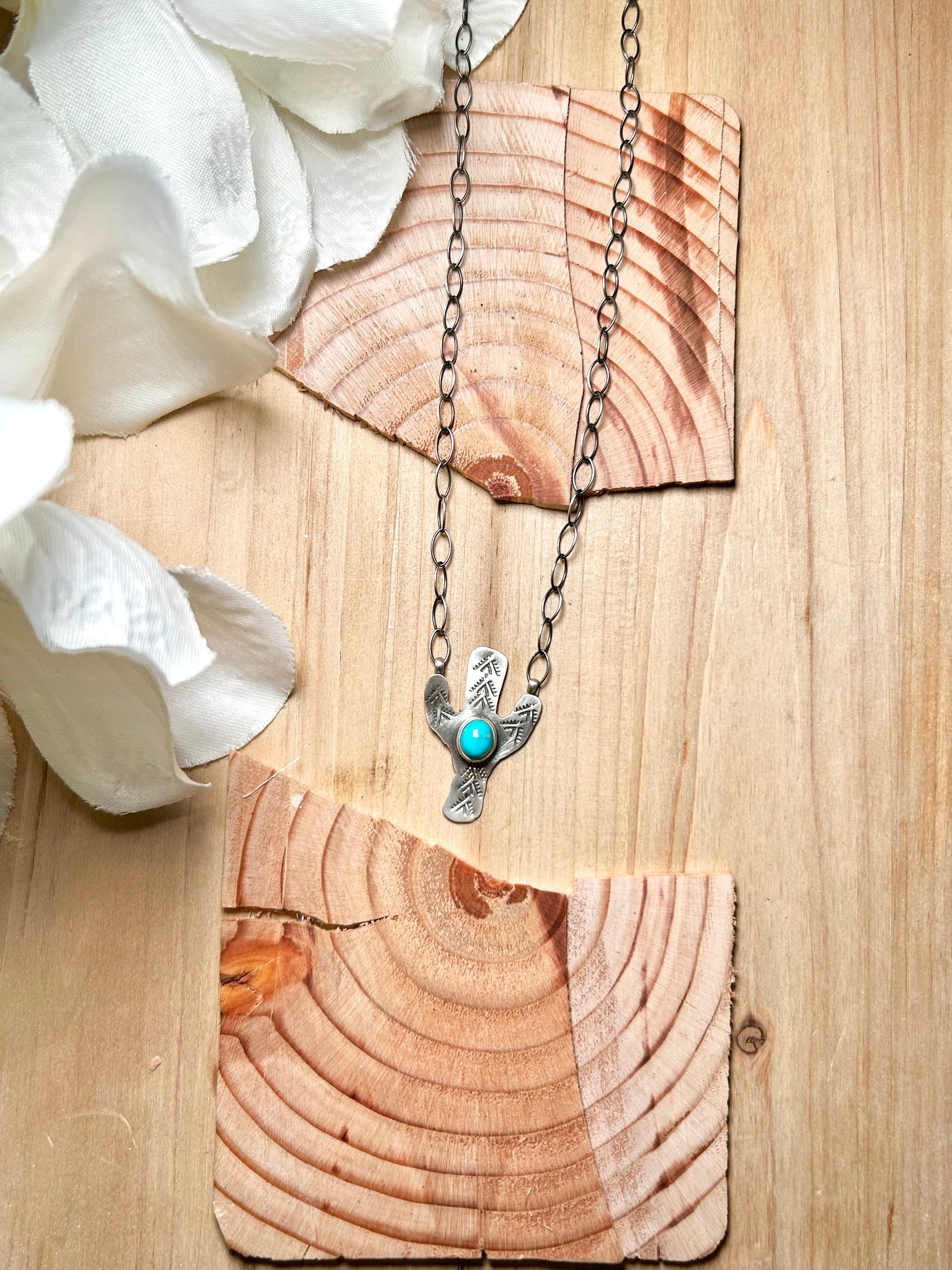 Navajo Made Kingman Turquoise & Sterling Silver Necklace