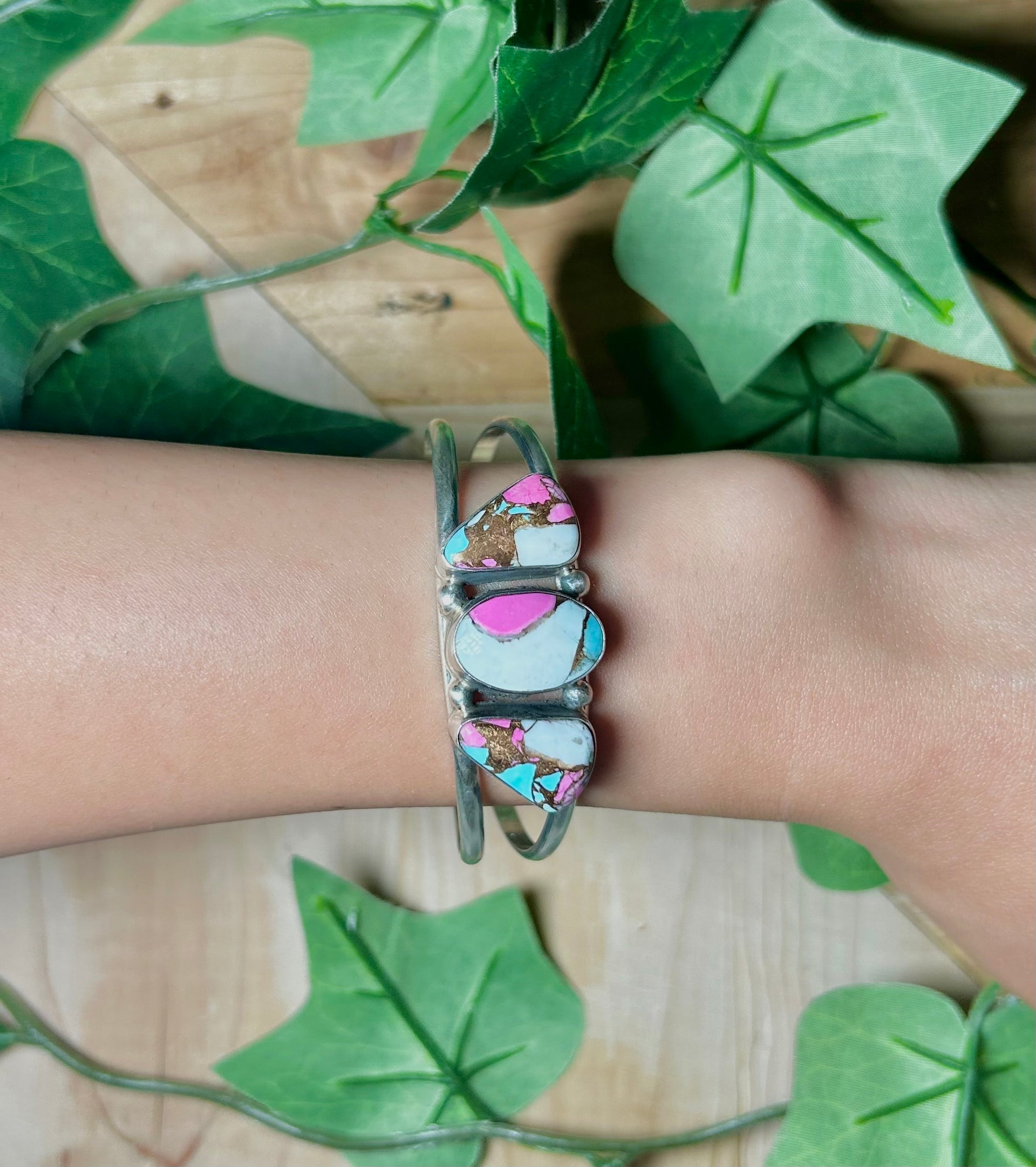 Augustine Largo Cotton Dahlia & Sterling Silver Cuff Bracelet