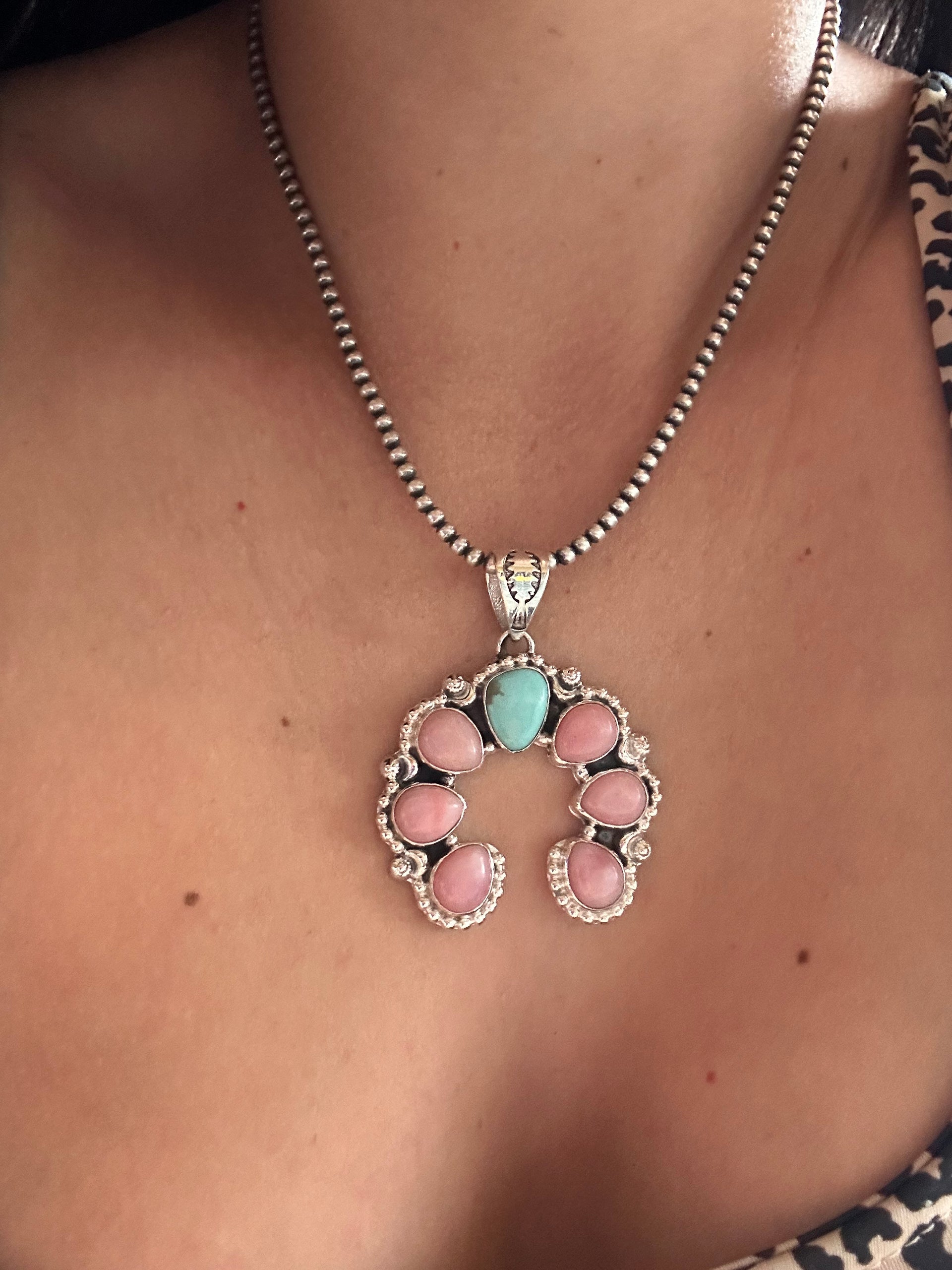 Southwest Handmade Multi Stone & Sterling Silver Naja Pendant