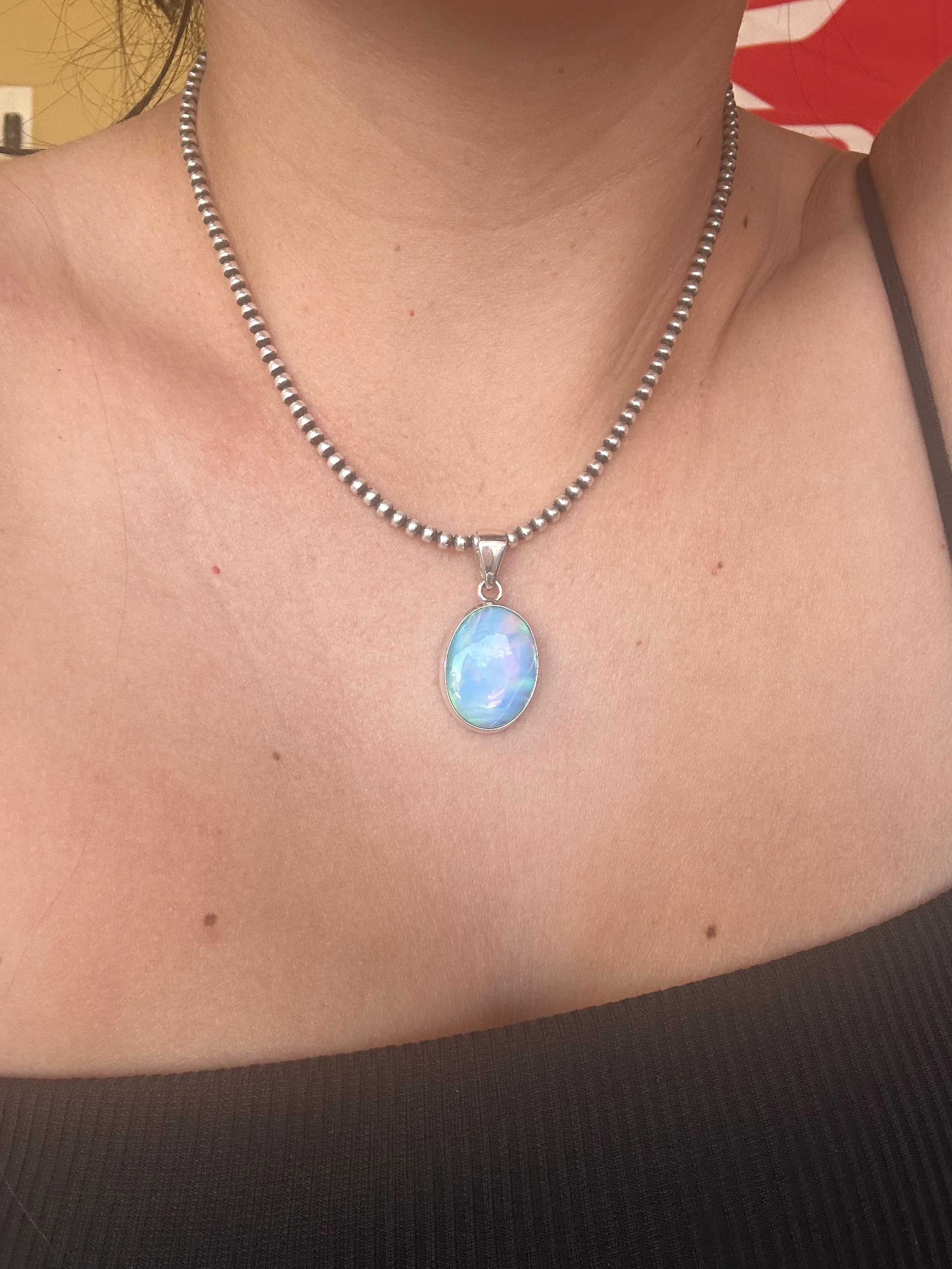 Southwest Handmade Opal & Sterling Silver Pendant