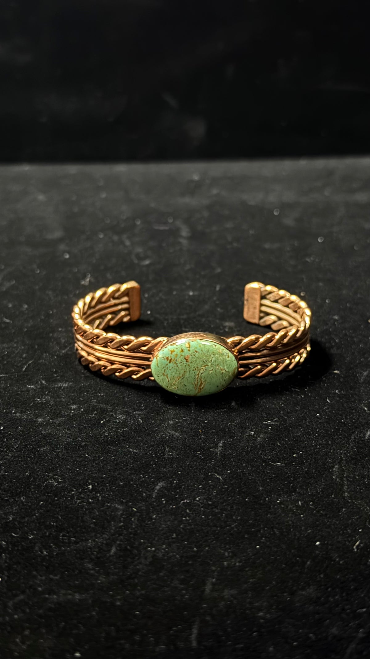 Navajo Made Kingman Turquoise & Copper Cuff Bracelet