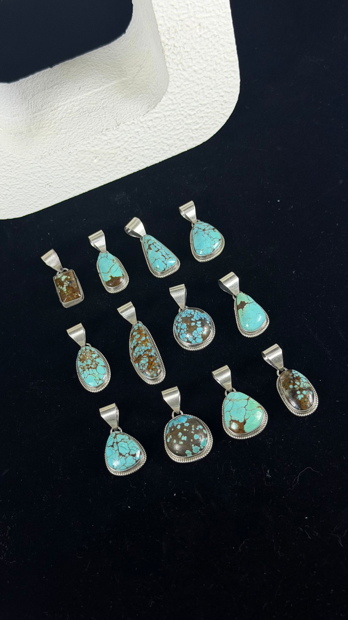 Navajo Made Mine 8 Turquoise & Sterling Silver Pendant
