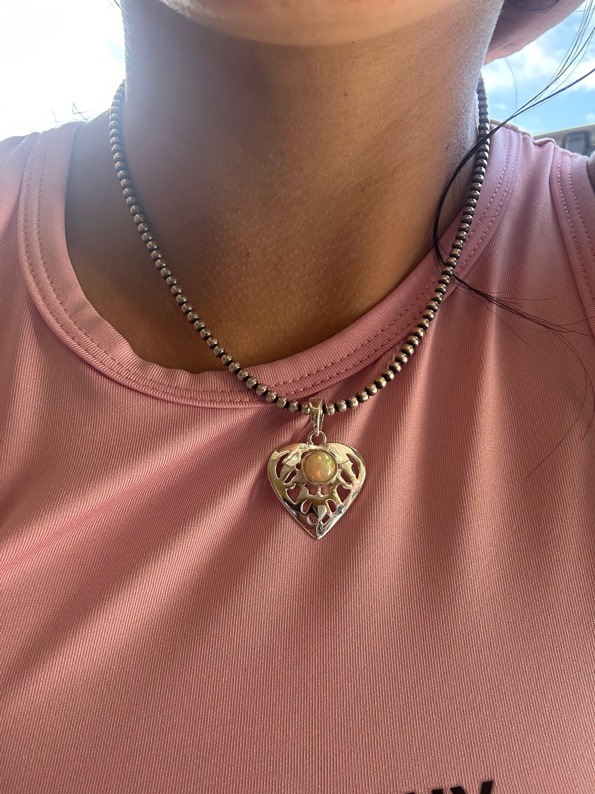 Southwest Handmade Opal & Sterling Silver Pendant