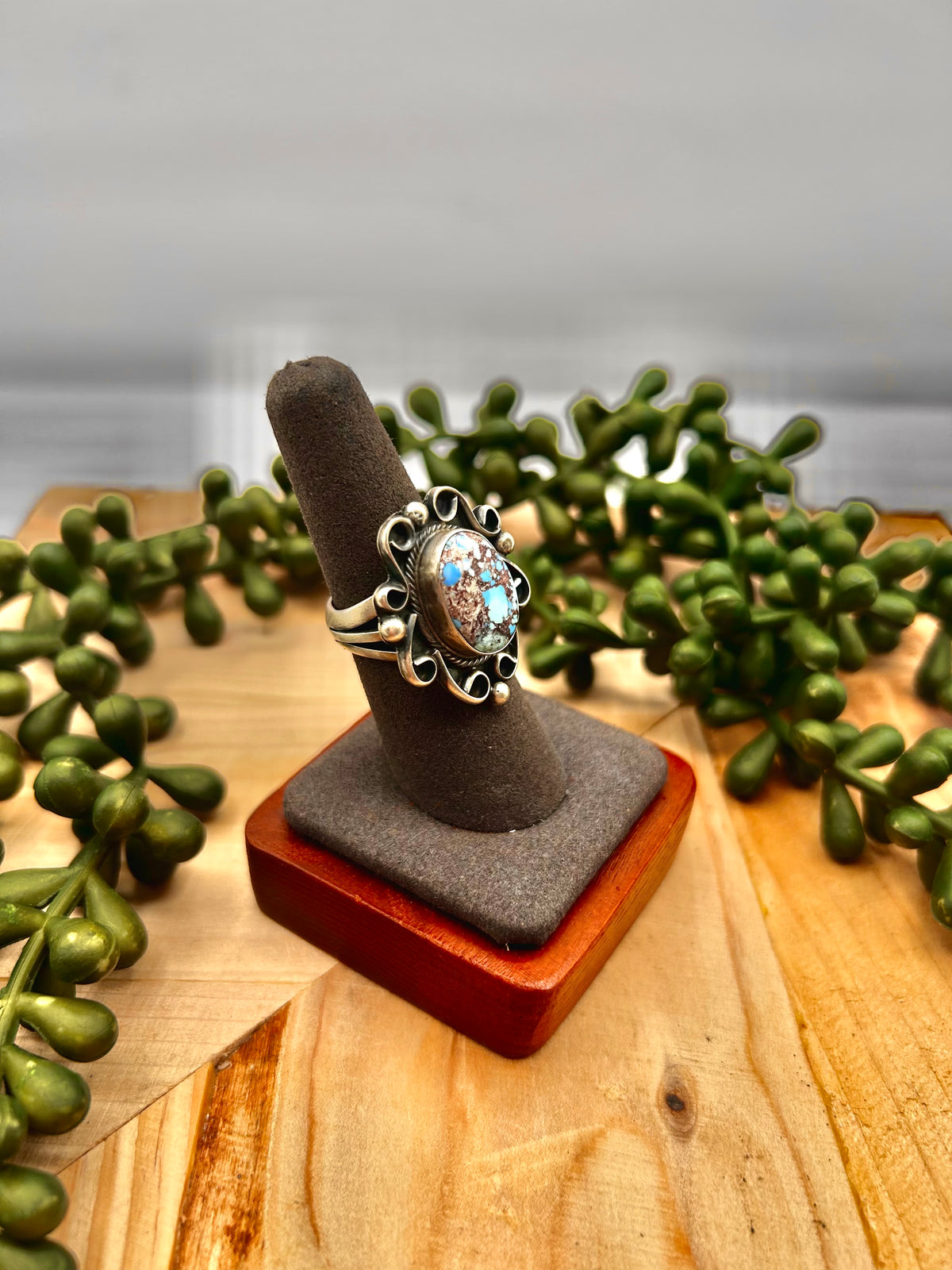 Kobe Martinez Golden Hill Turquoise & Sterling Silver Ring Size 7
