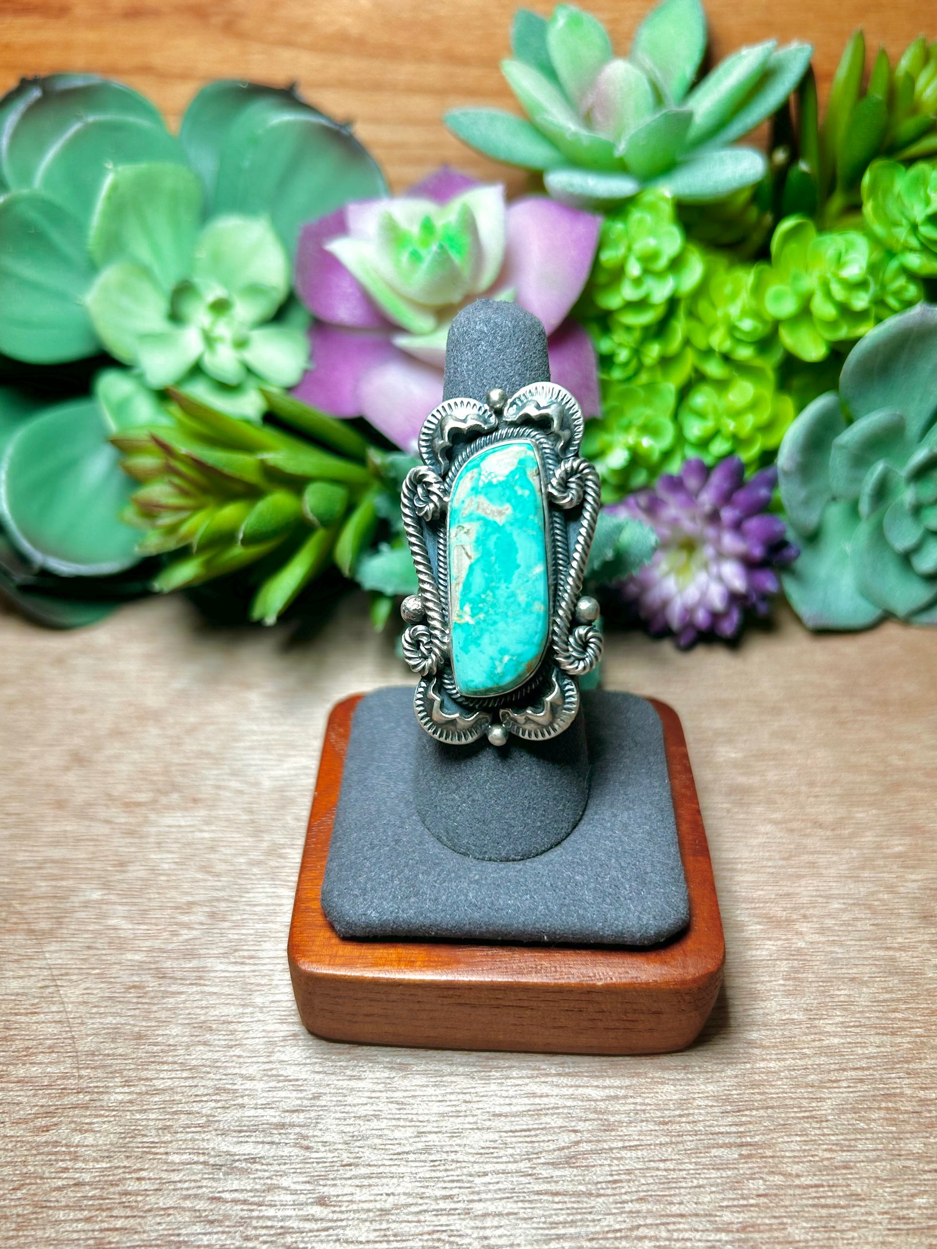 Randy Boyd Royston Turquoise & Sterling Silver Ring Size 7.25