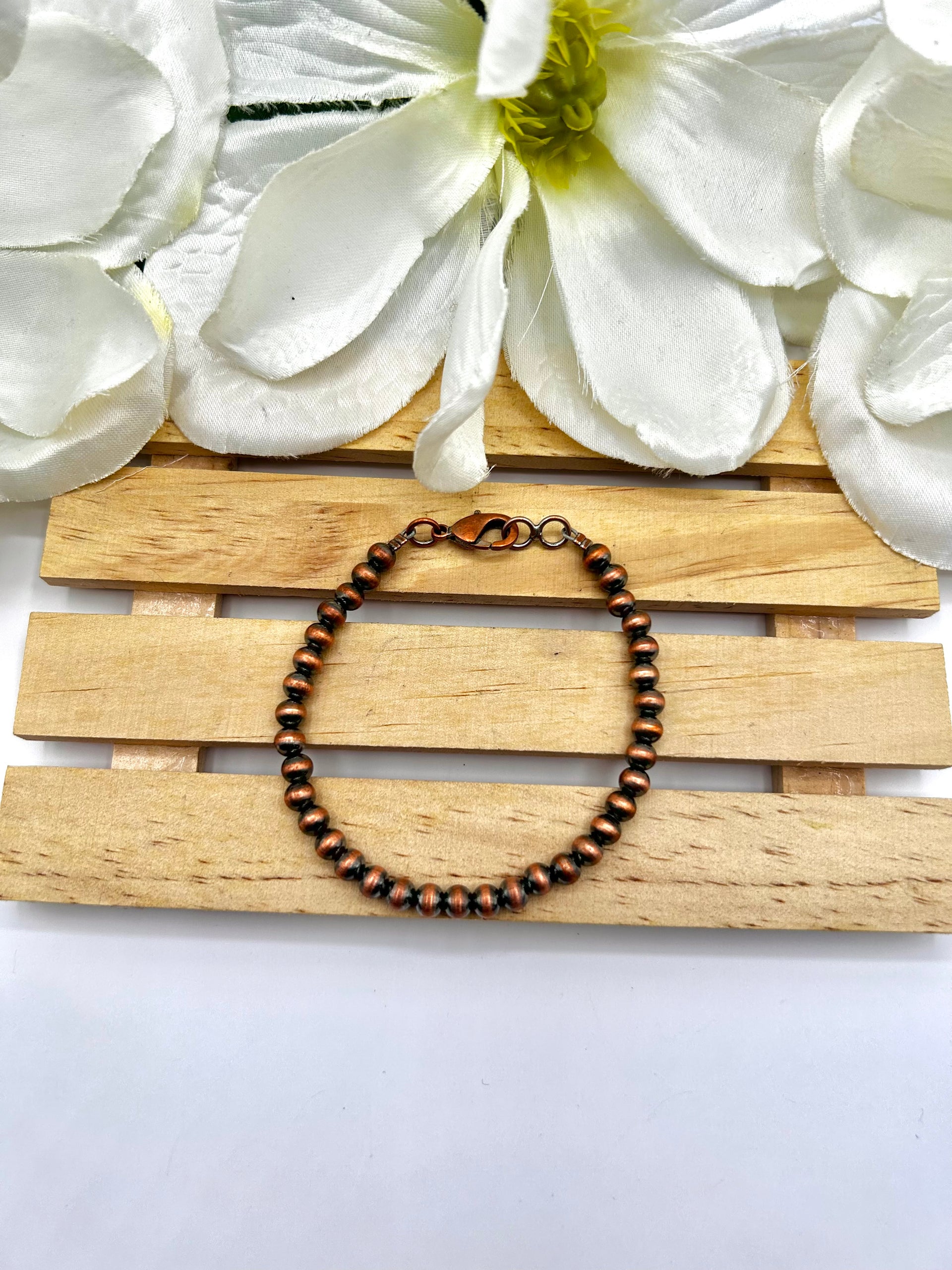 Navajo Made 4 MM Saucer Bead Link Bracelet