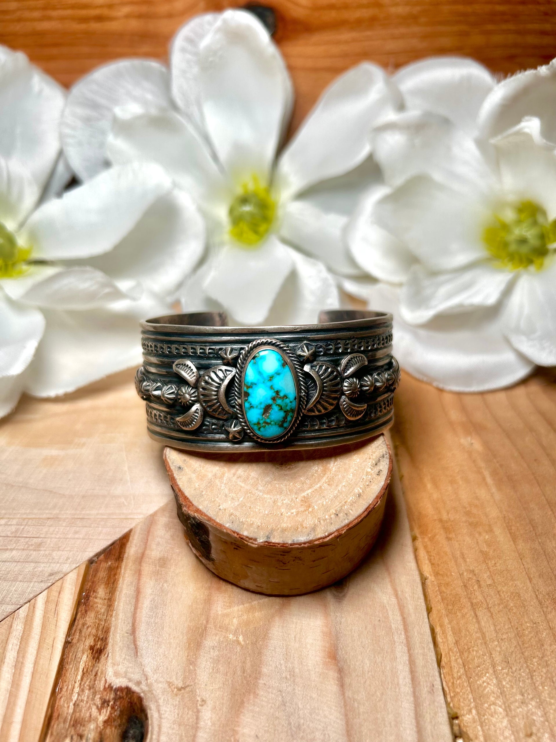 Gilbert Tom Kingman Turquoise & Sterling Silver Cuff Bracelet