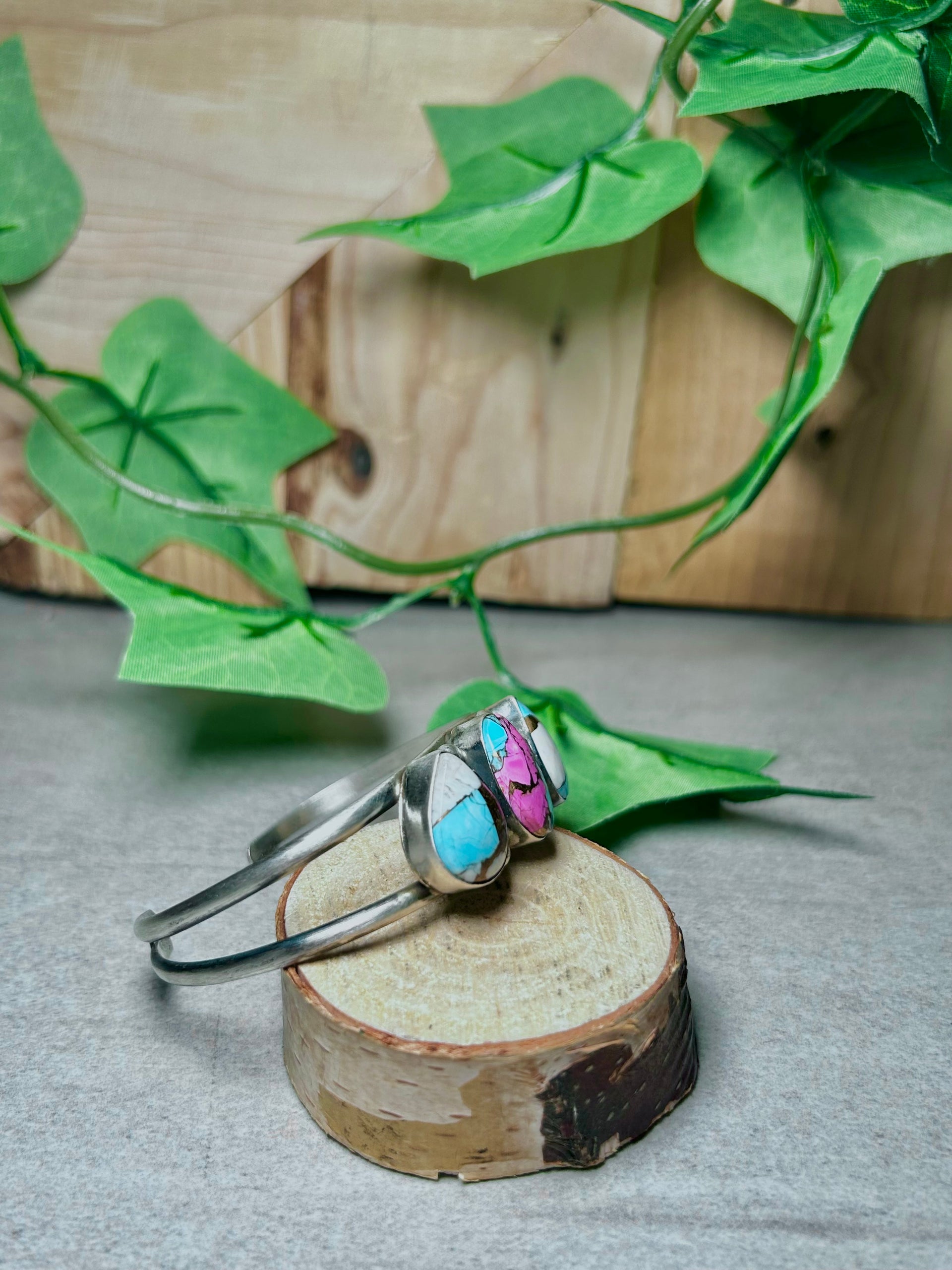 Augustine Largo Cotton Dahlia & Sterling Silver Cuff Bracelet