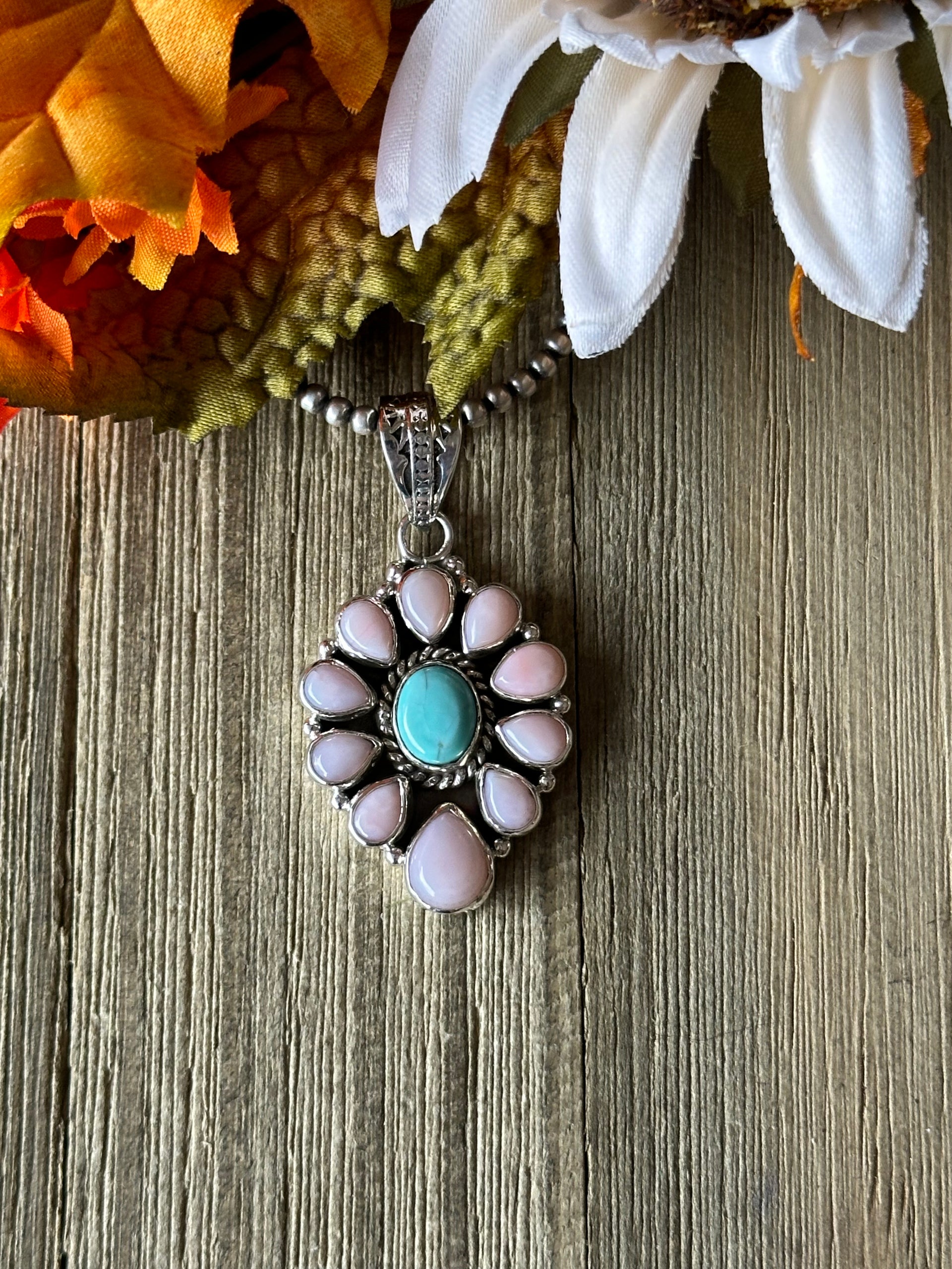 Southwest Handmade Multi Stone & Sterling Silver Pendant