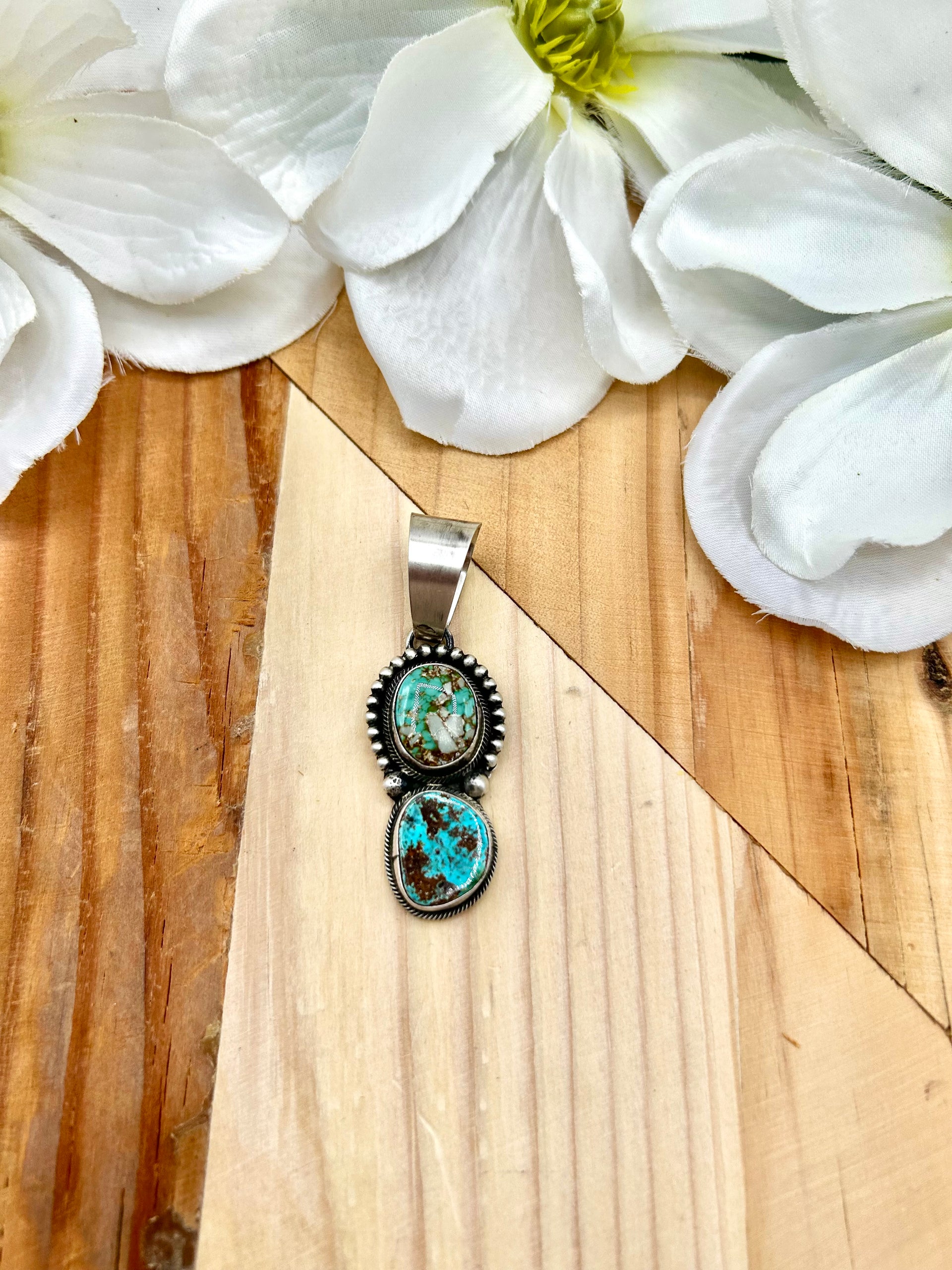 Navajo Made Royston Turquoise & Sterling Silver Pendant