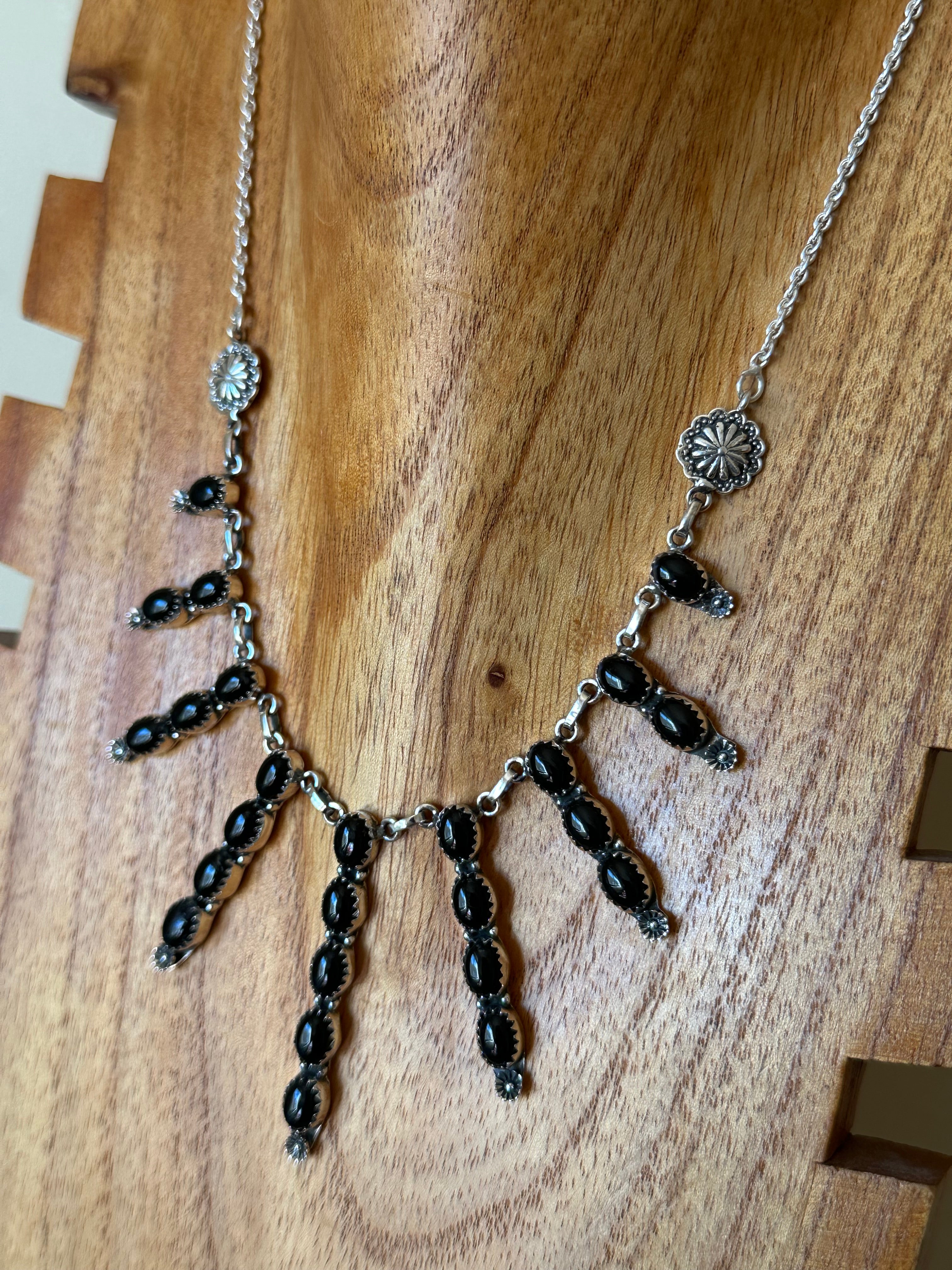 Southwest Handmade Onyx & Sterling Silver Necklace