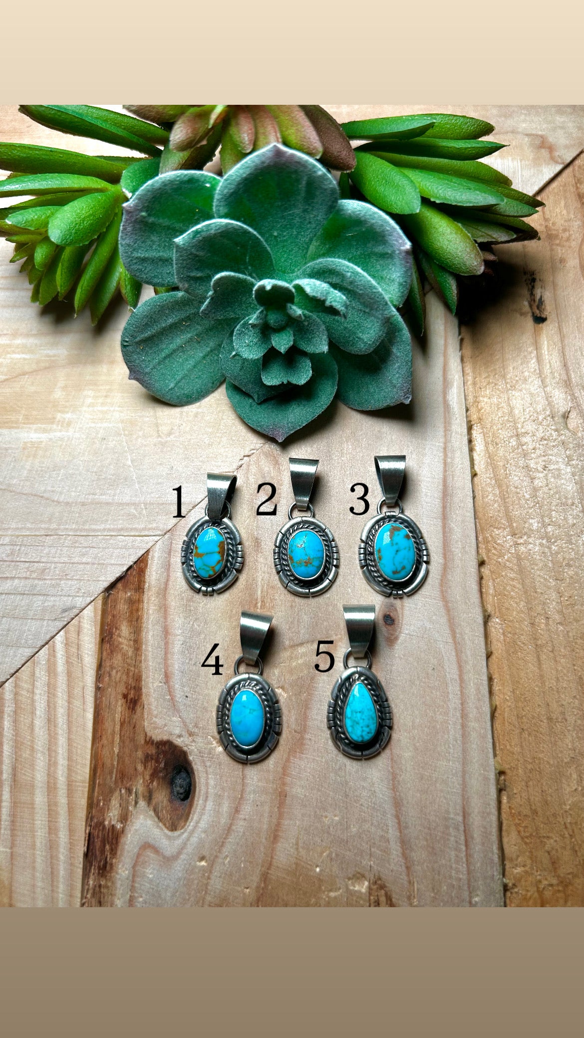 Navajo Made Kingman Turquoise & Sterling Silver Pendant