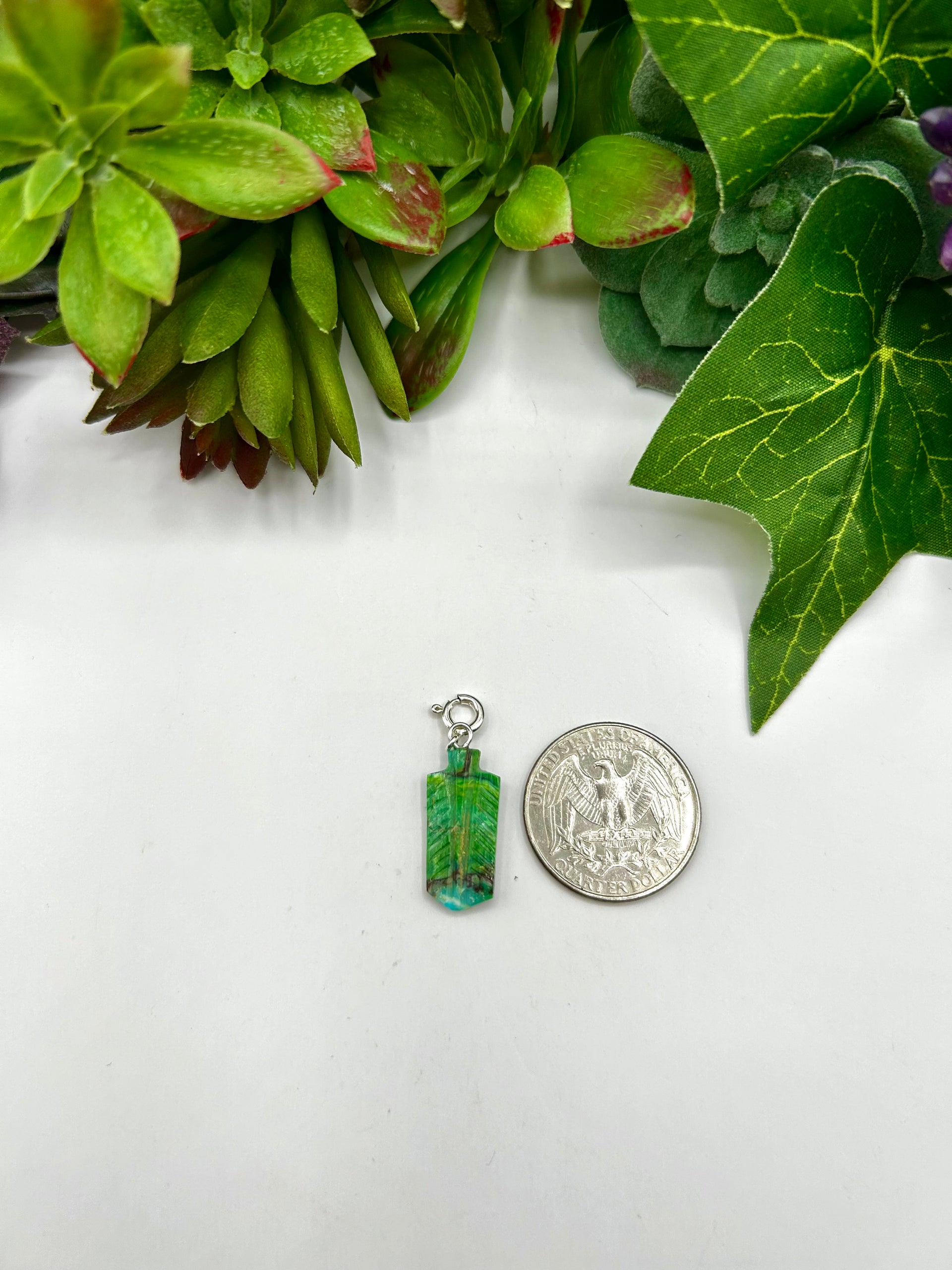 Navajo Made Mohave Turquoise & Sterling Silver Charms