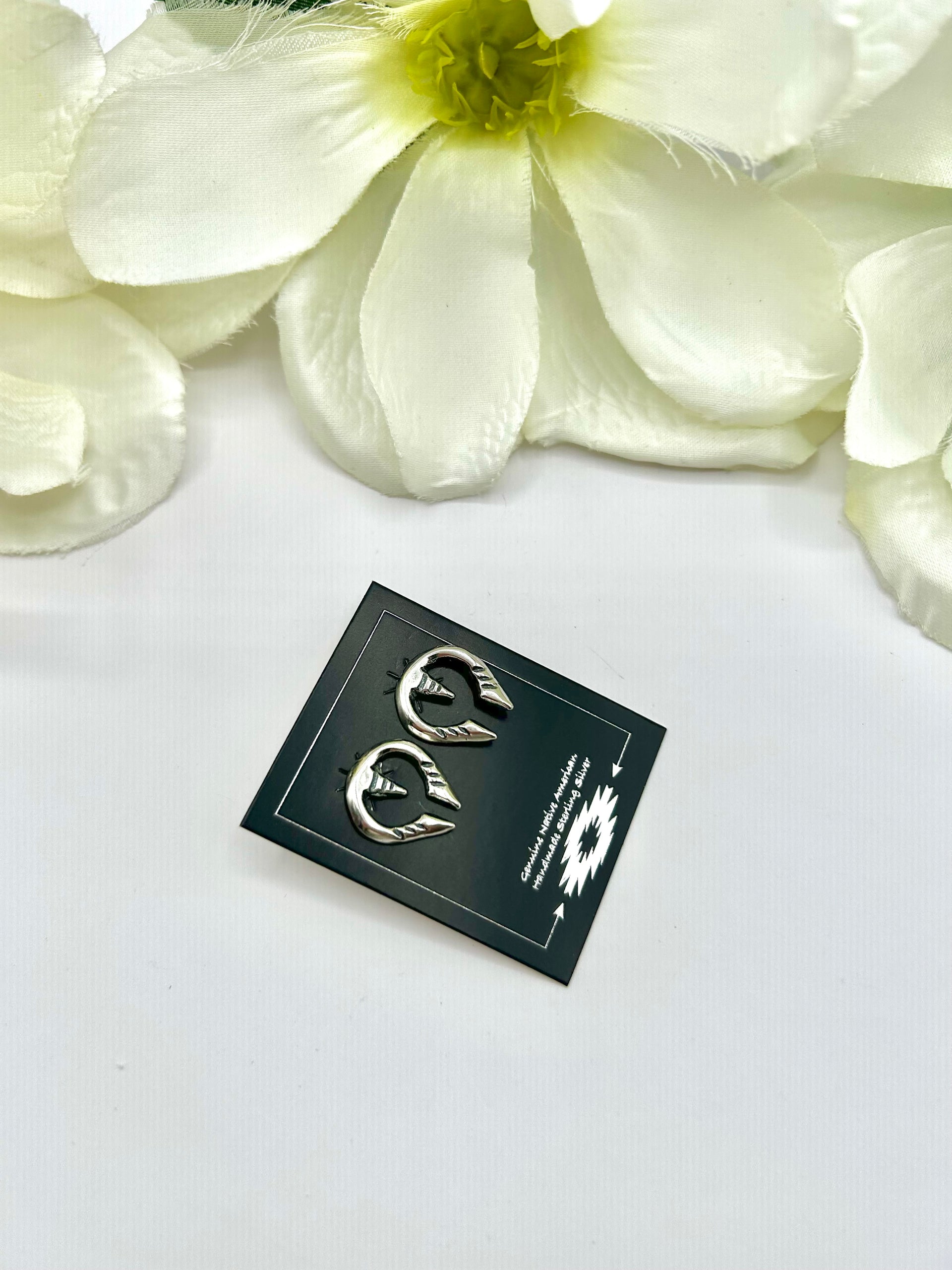 Navajo Made Sterling Silver Post  Earrings