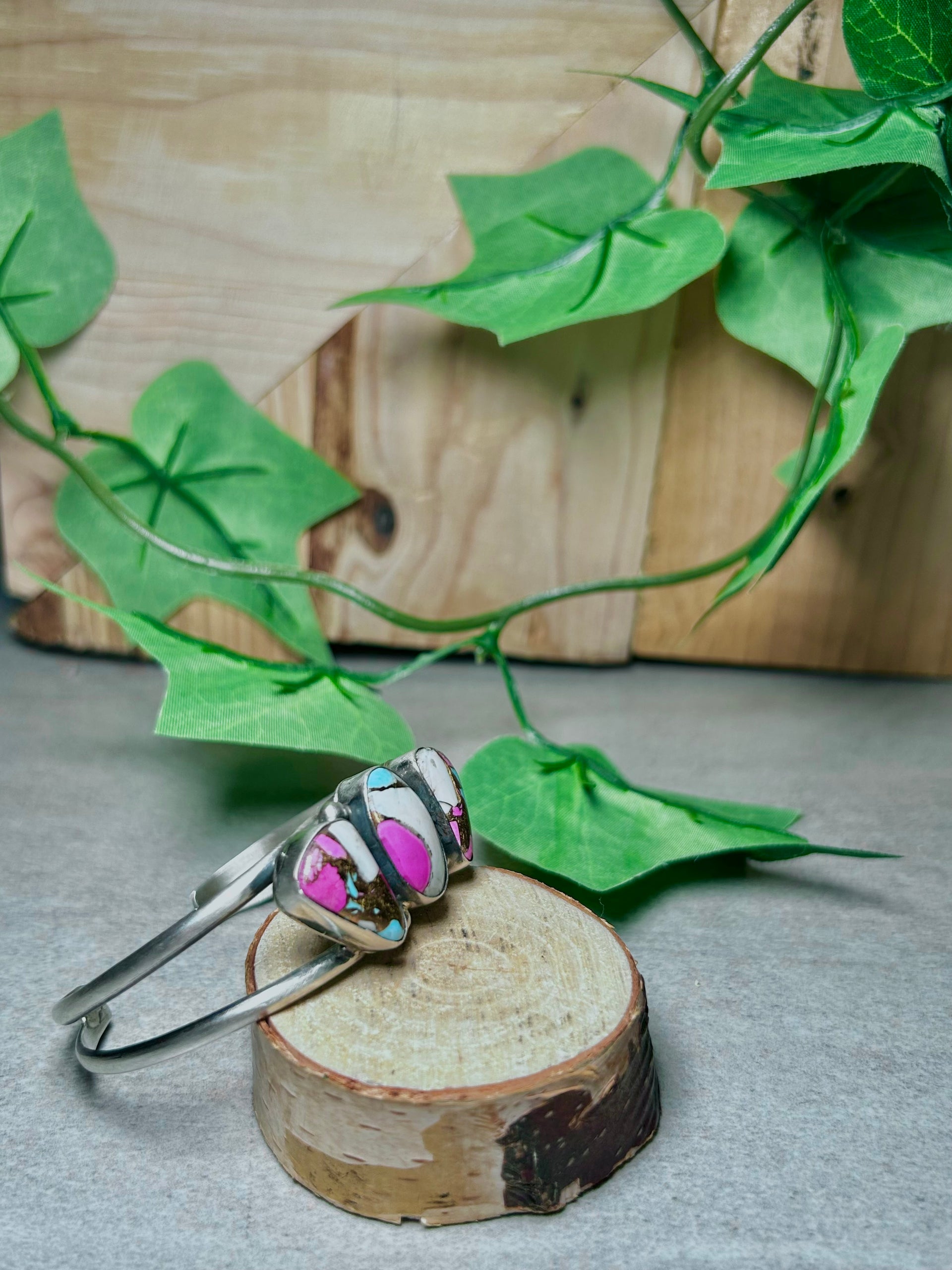 Augustine Largo Cotton Dahlia & Sterling Silver Cuff Bracelet