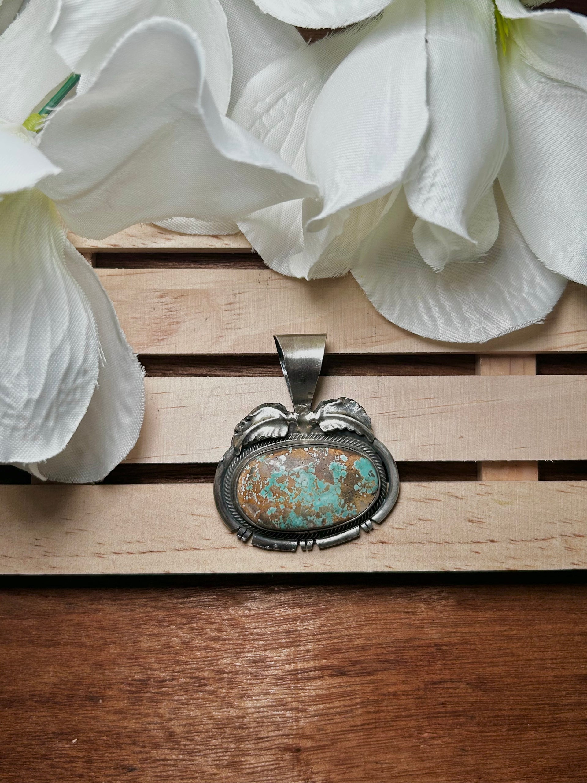 Navajo Made Royston Turquoise & Sterling Silver Pendant
