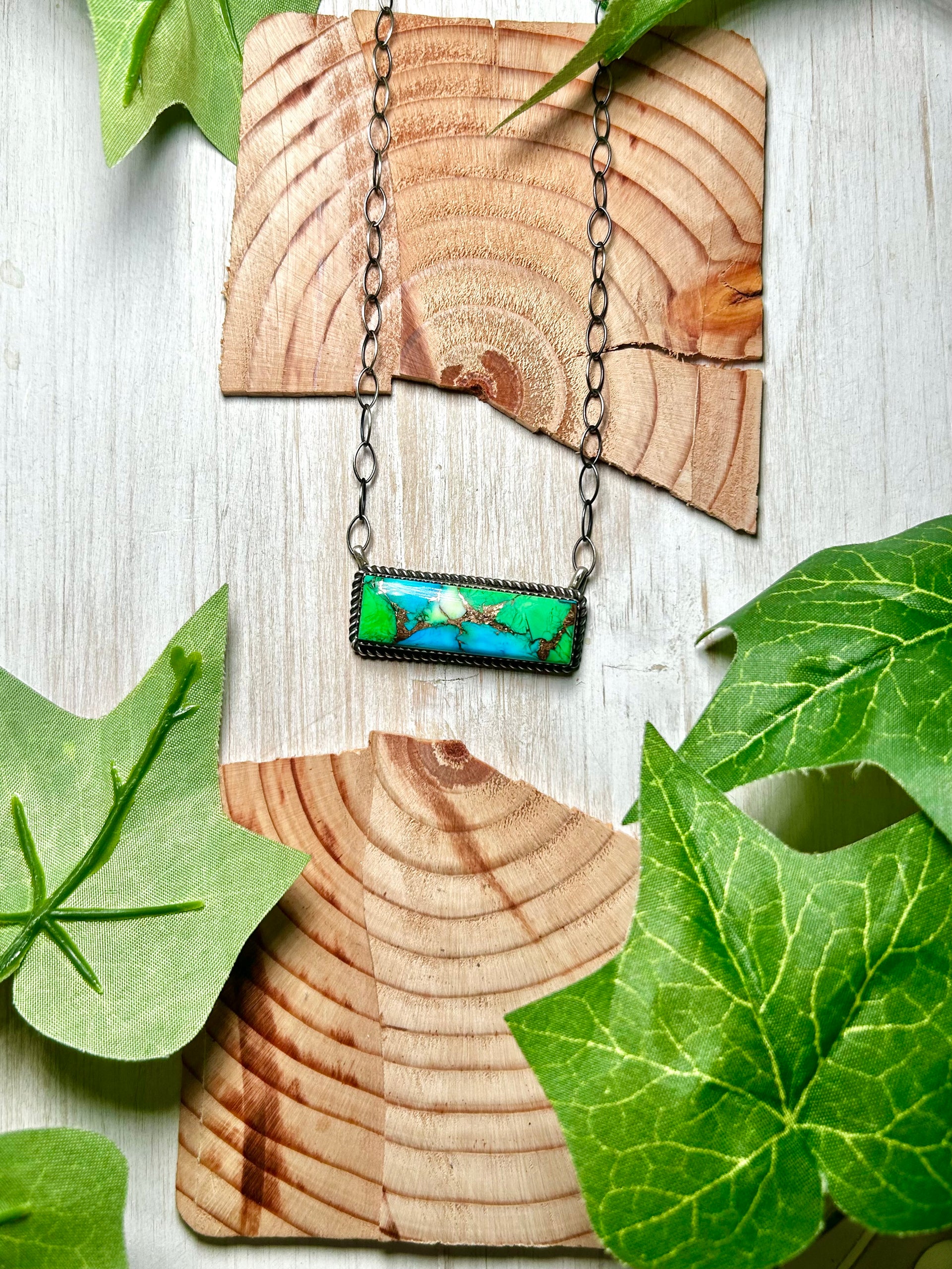 Tia Long Blue Dahlia & Sterling Silver Necklace