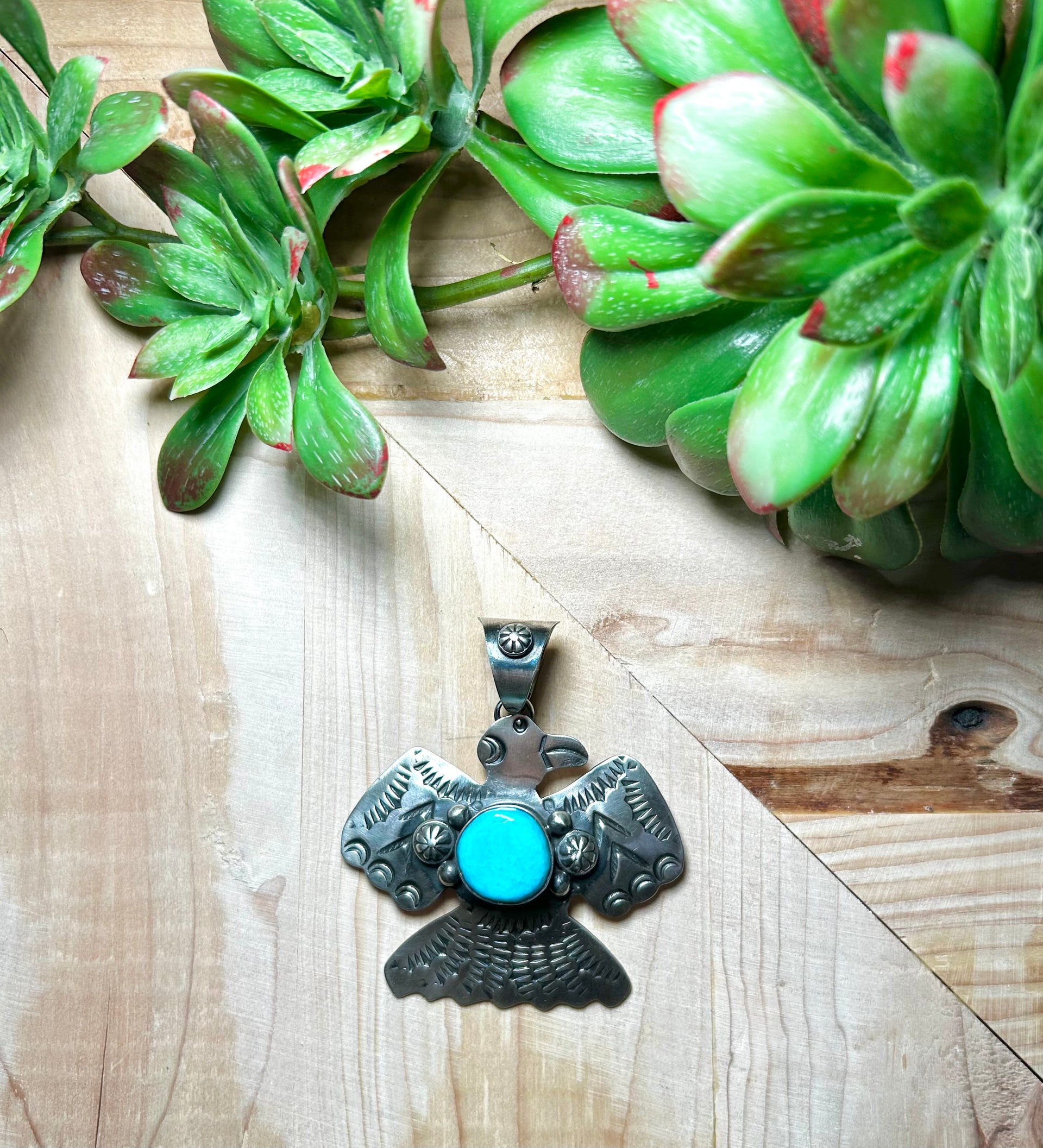 Chimney Butte Kingman Turquoise & Sterling Silver Pendant