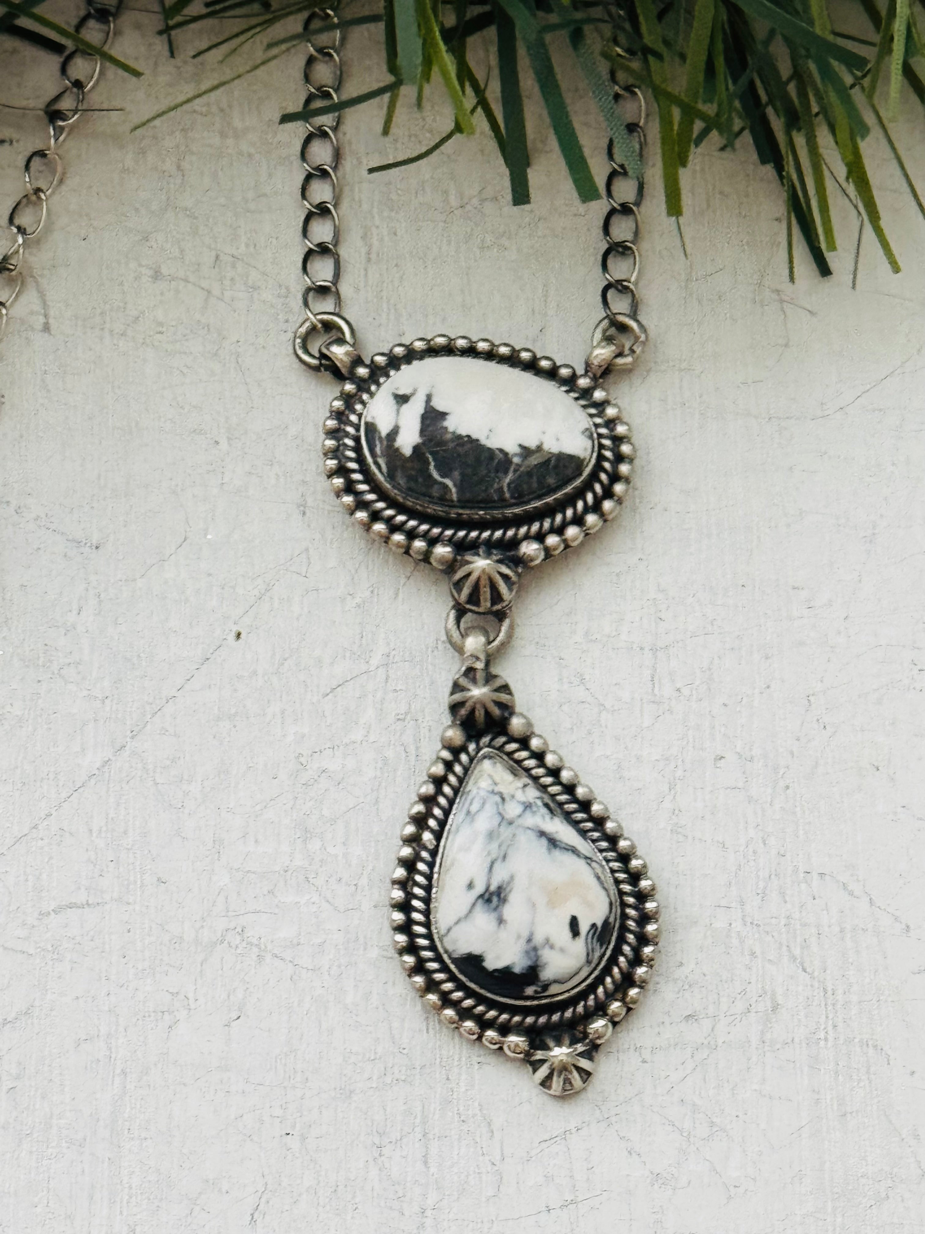 Southwest Handmade White Buffalo & Sterling Silver Necklace