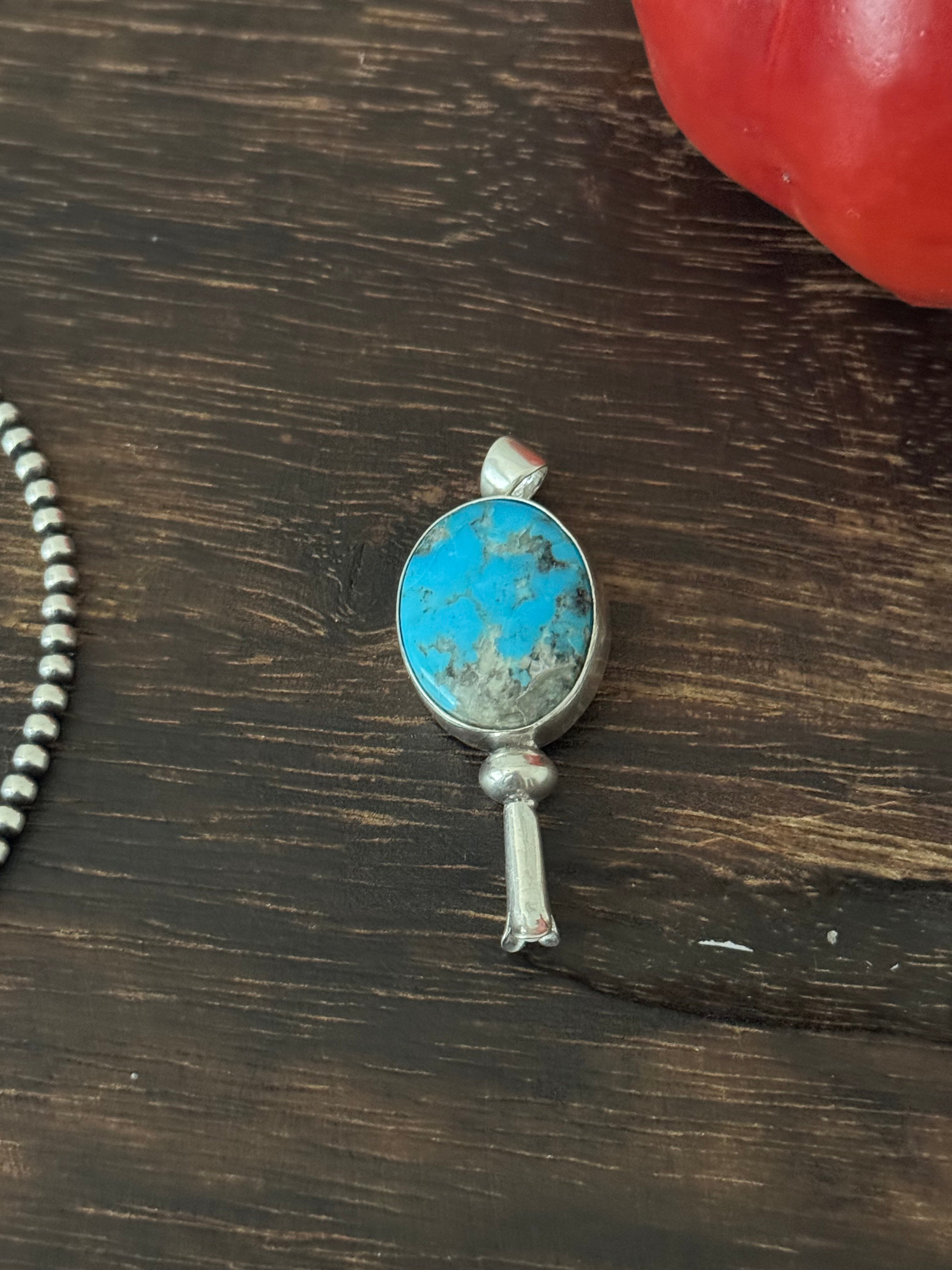 Peggy Skeets Kingman Turquoise & Sterling Silver Pendant