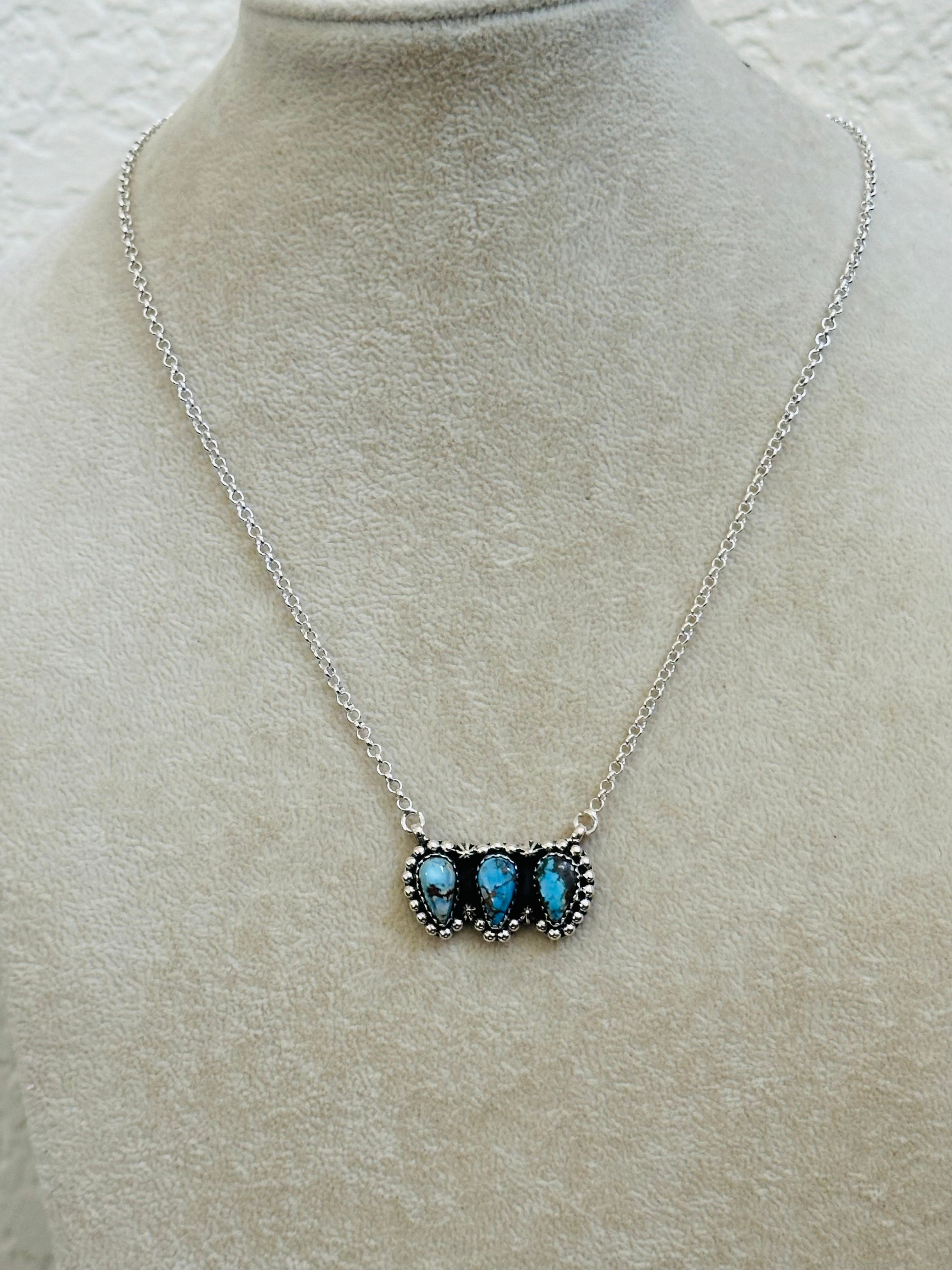 TTD “Array” Golden Hills Turquoise & Sterling Silver Necklace