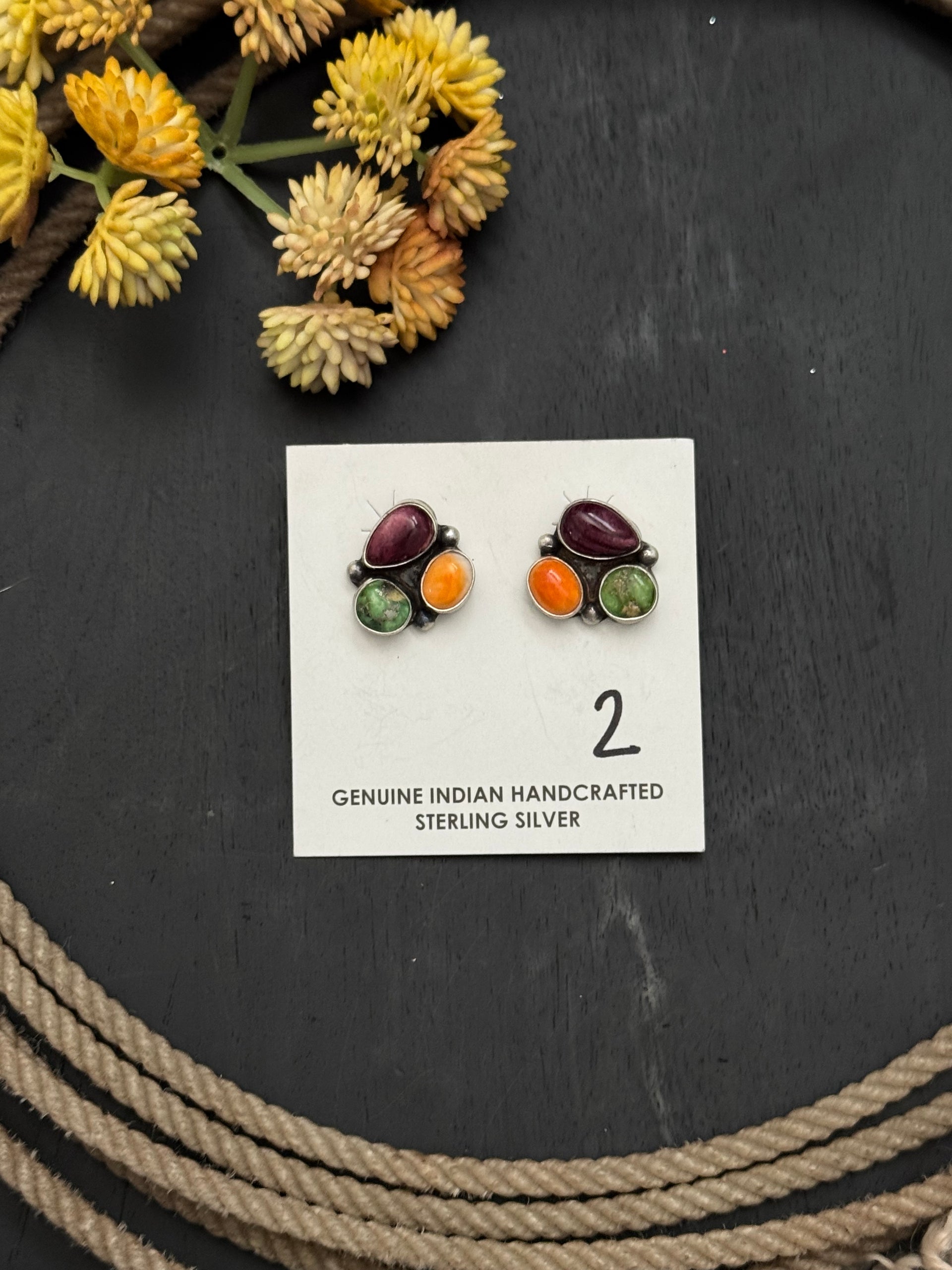 Lorenzo Juan Multi Stone & Sterling Silver Post Cluster Earrings