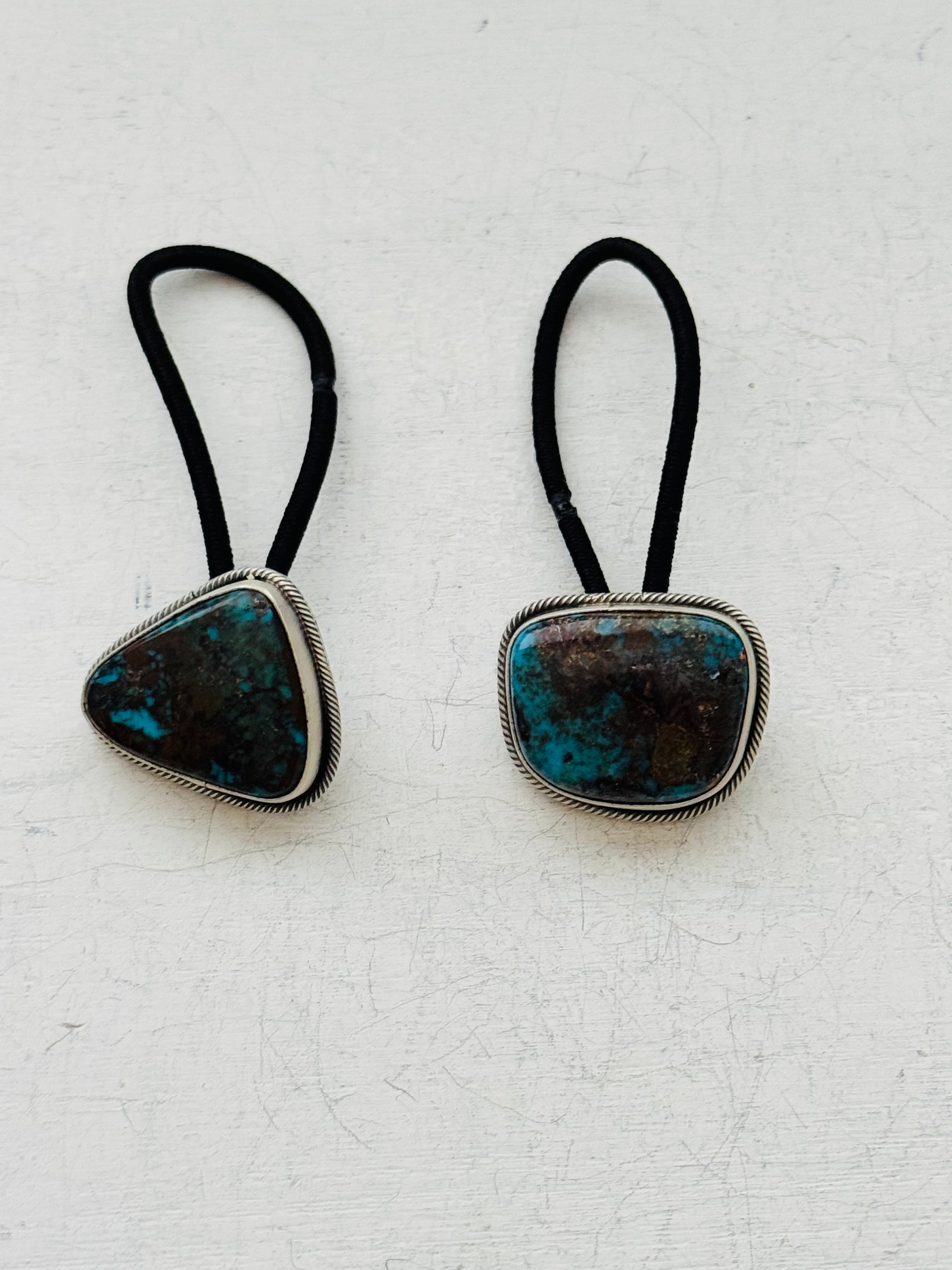 Eddie Yazzie Lone Mountain Turquoise & Sterling Silver Ponytail Holder