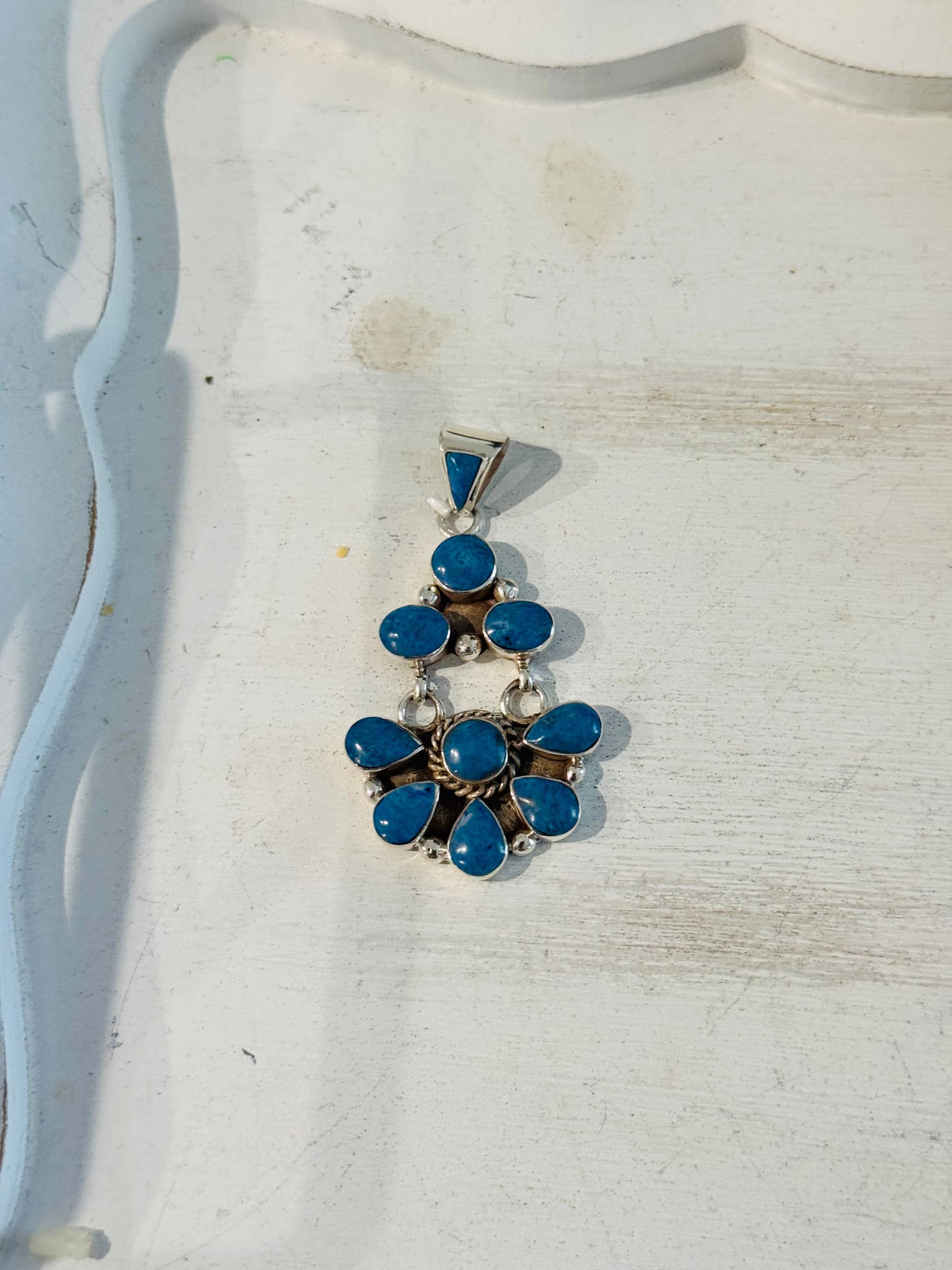 Southwest Handmade Sterling Silver Cluster Pendant