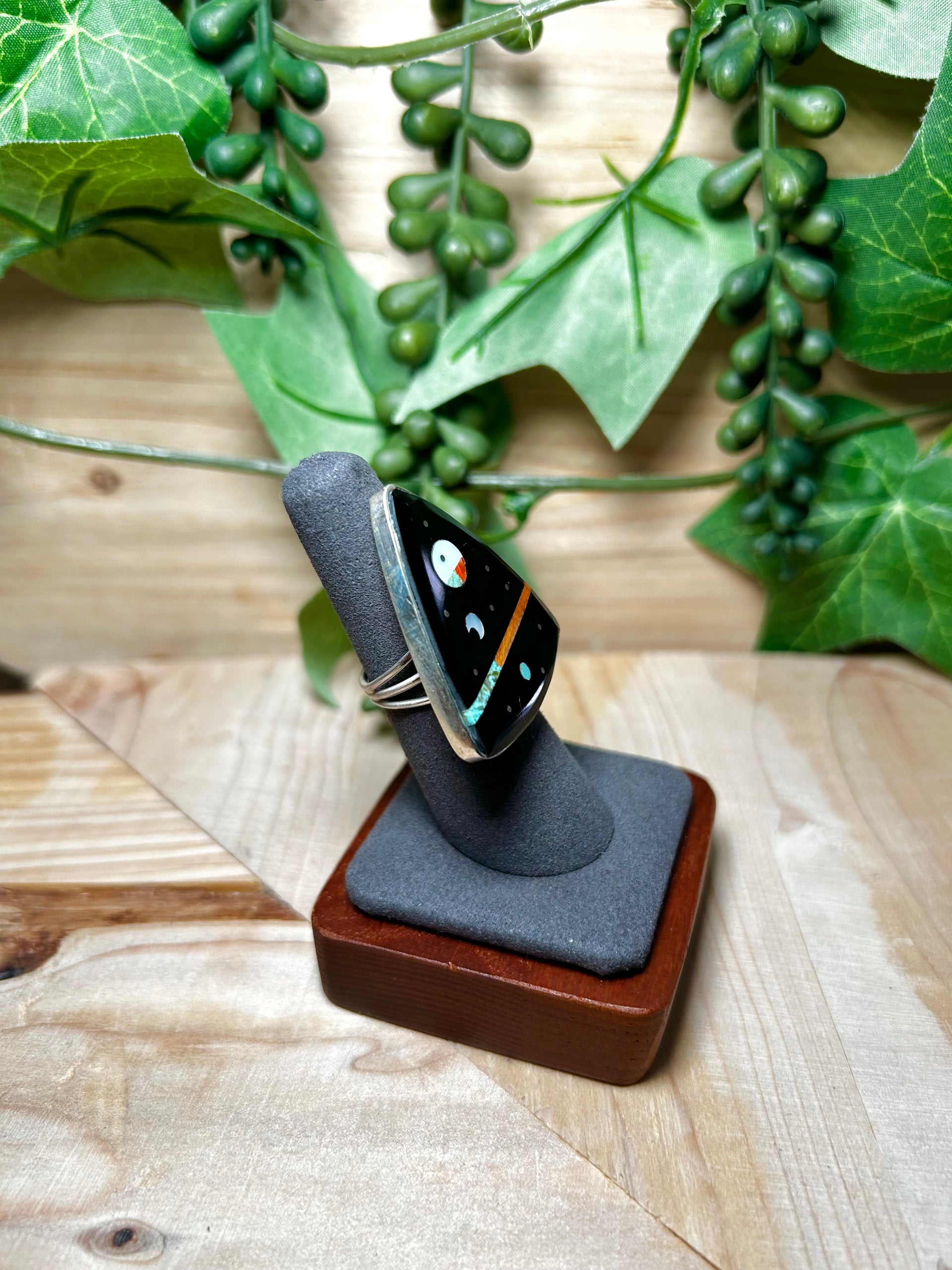 Harold Smith Multi Stone Galaxy & Sterling Silver Ring Size 6.5