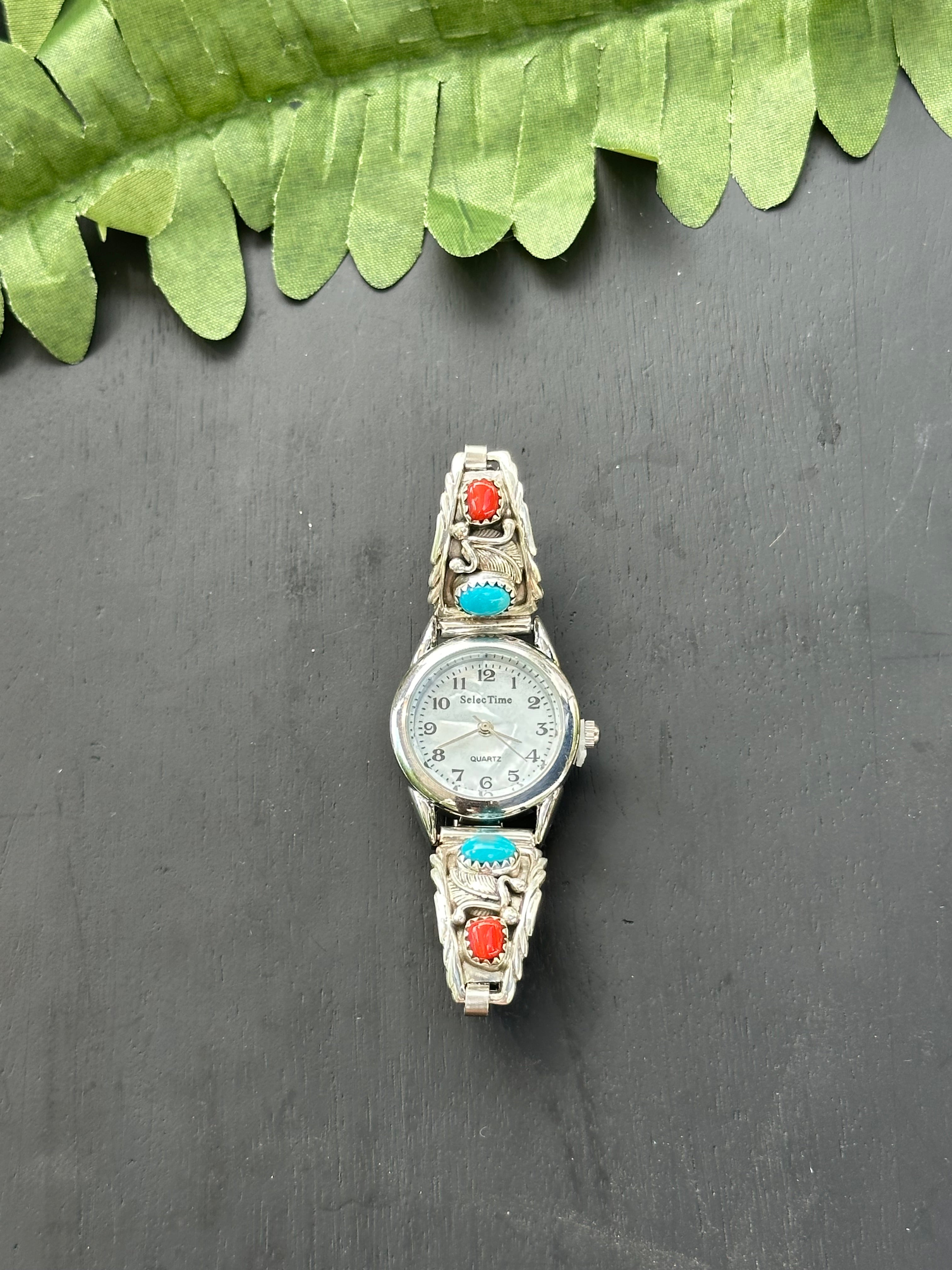 Navajo Multi Stone & Sterling Silver Watch