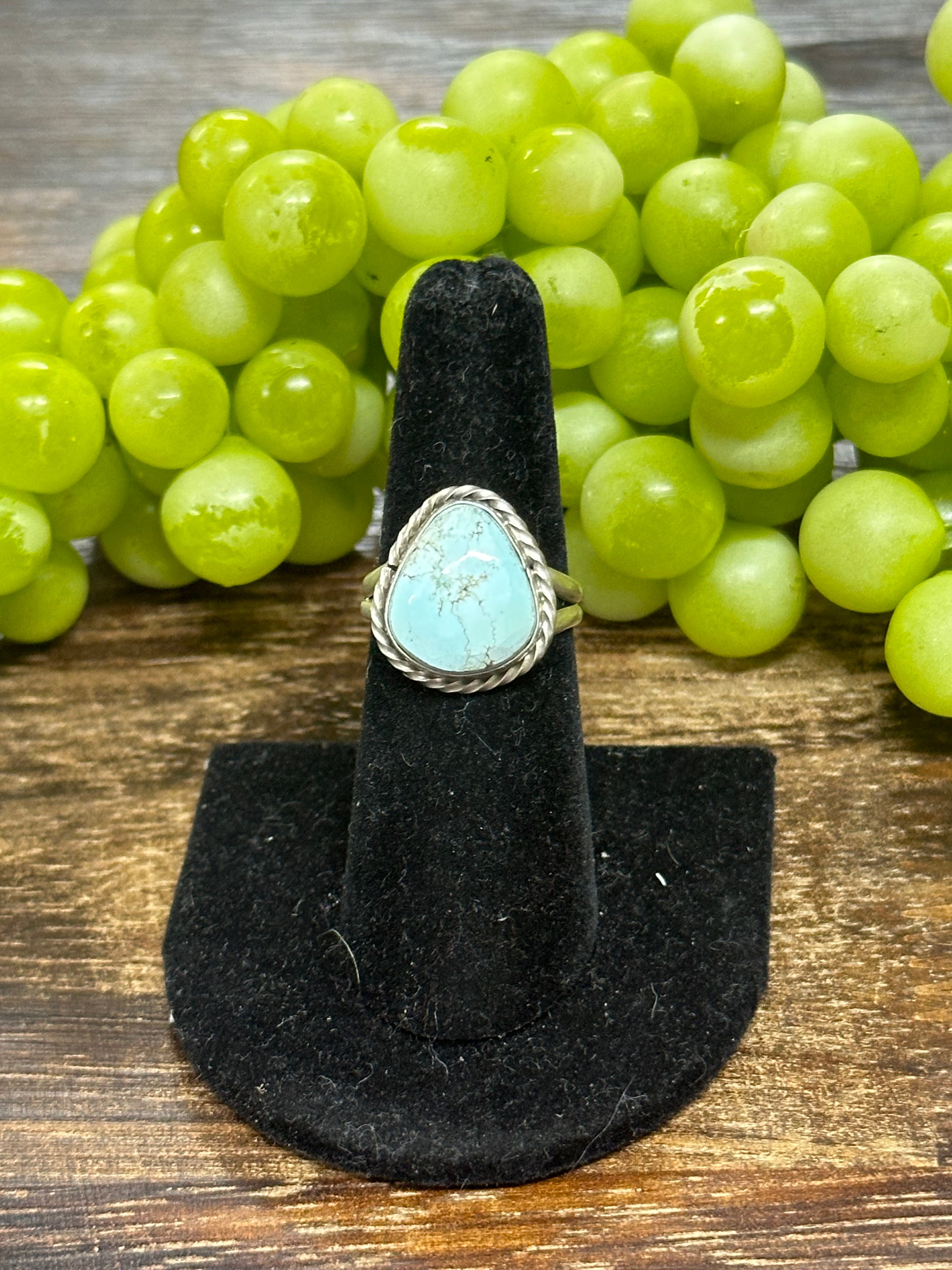 Navajo Made Golden Hills Turquoise & Sterling Silver Ring