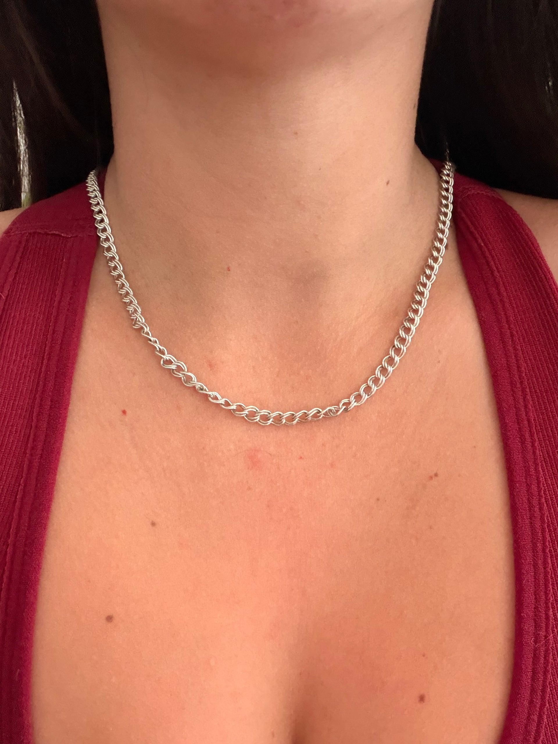 Sterling Silver Italian Links Necklace