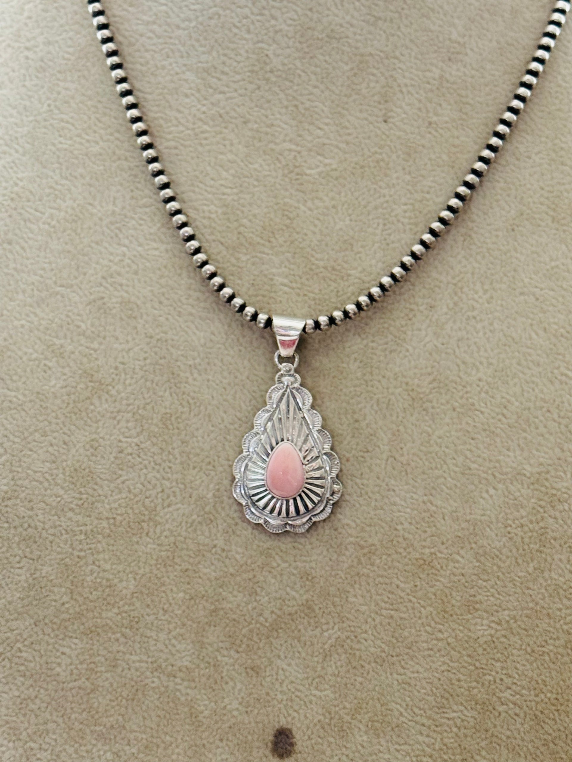 Jereme Delganito Pink Conch & Sterling Silver Pendant