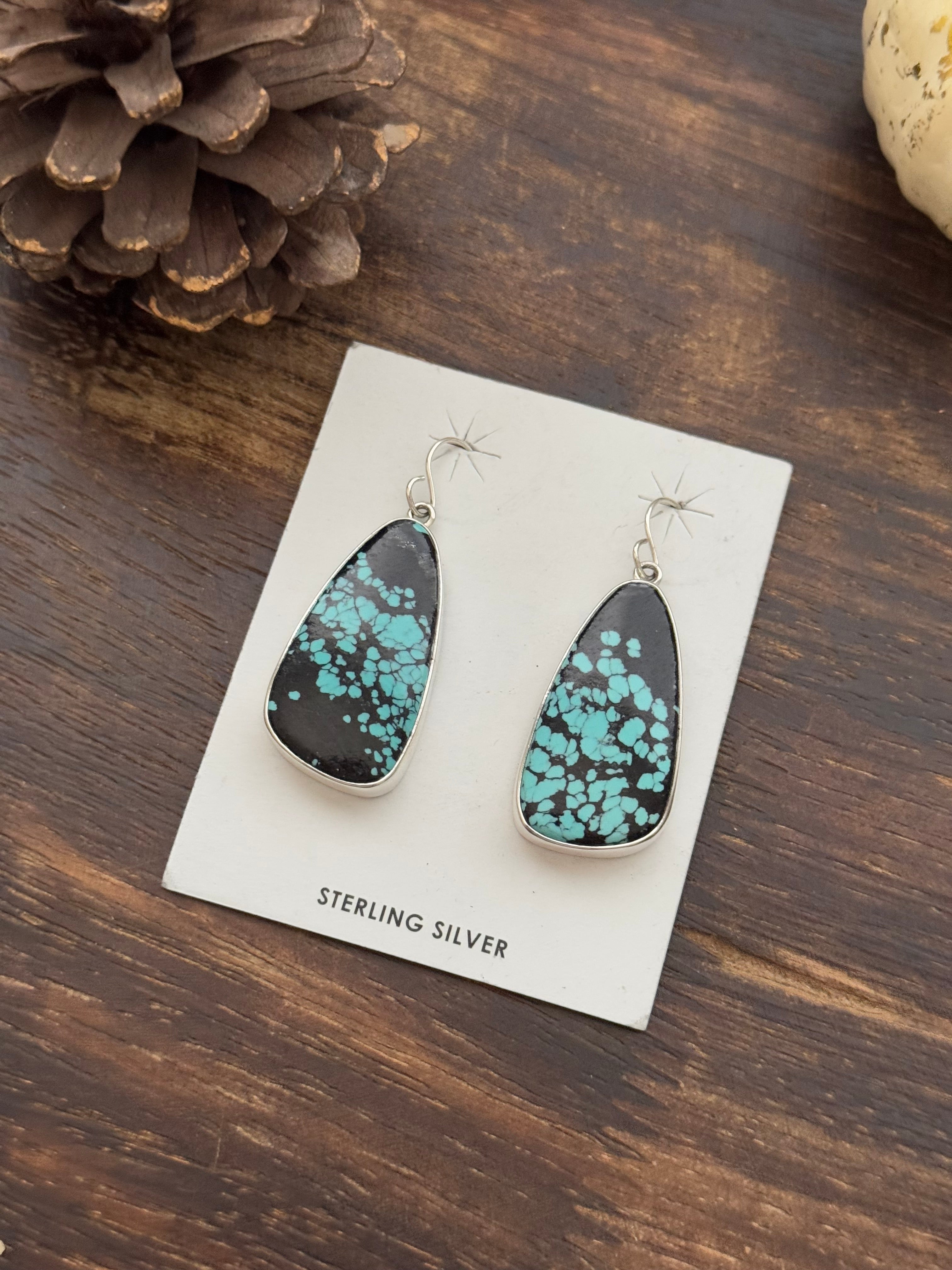 Shirley Henry Hubei Turquoise & Sterling Silver Dangle Earrings