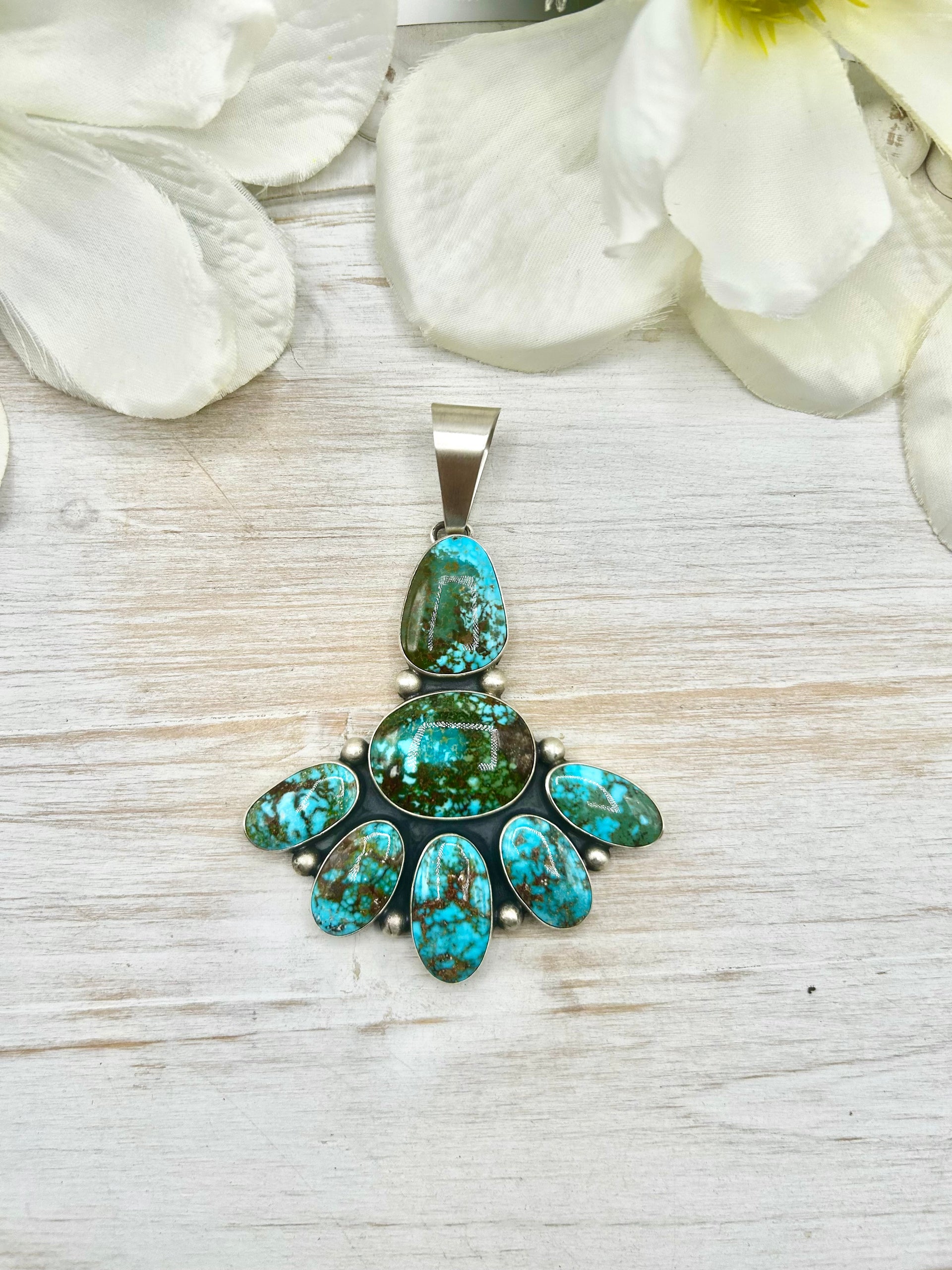 Darrin Livingston Highgrade Kingman Turquoise & Sterling Silver Pendant