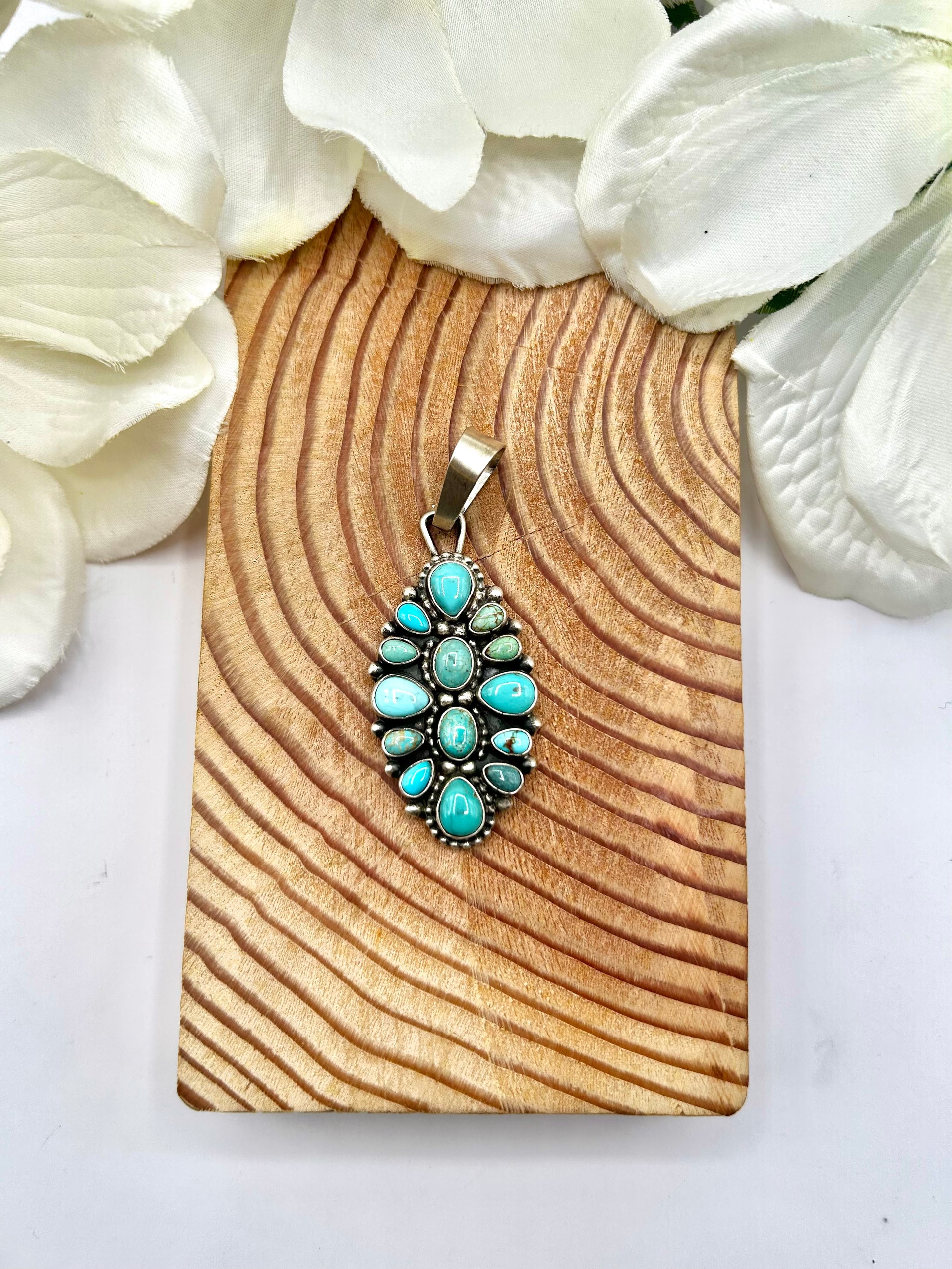 Sheila Becenti Kingman Turquoise & Sterling Silver Pendant