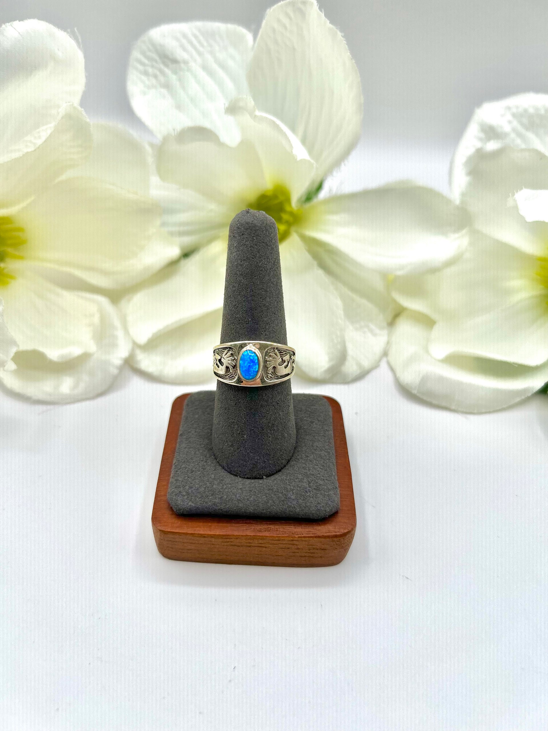 Julius Burbank Opal & Sterling Silver Ring Size