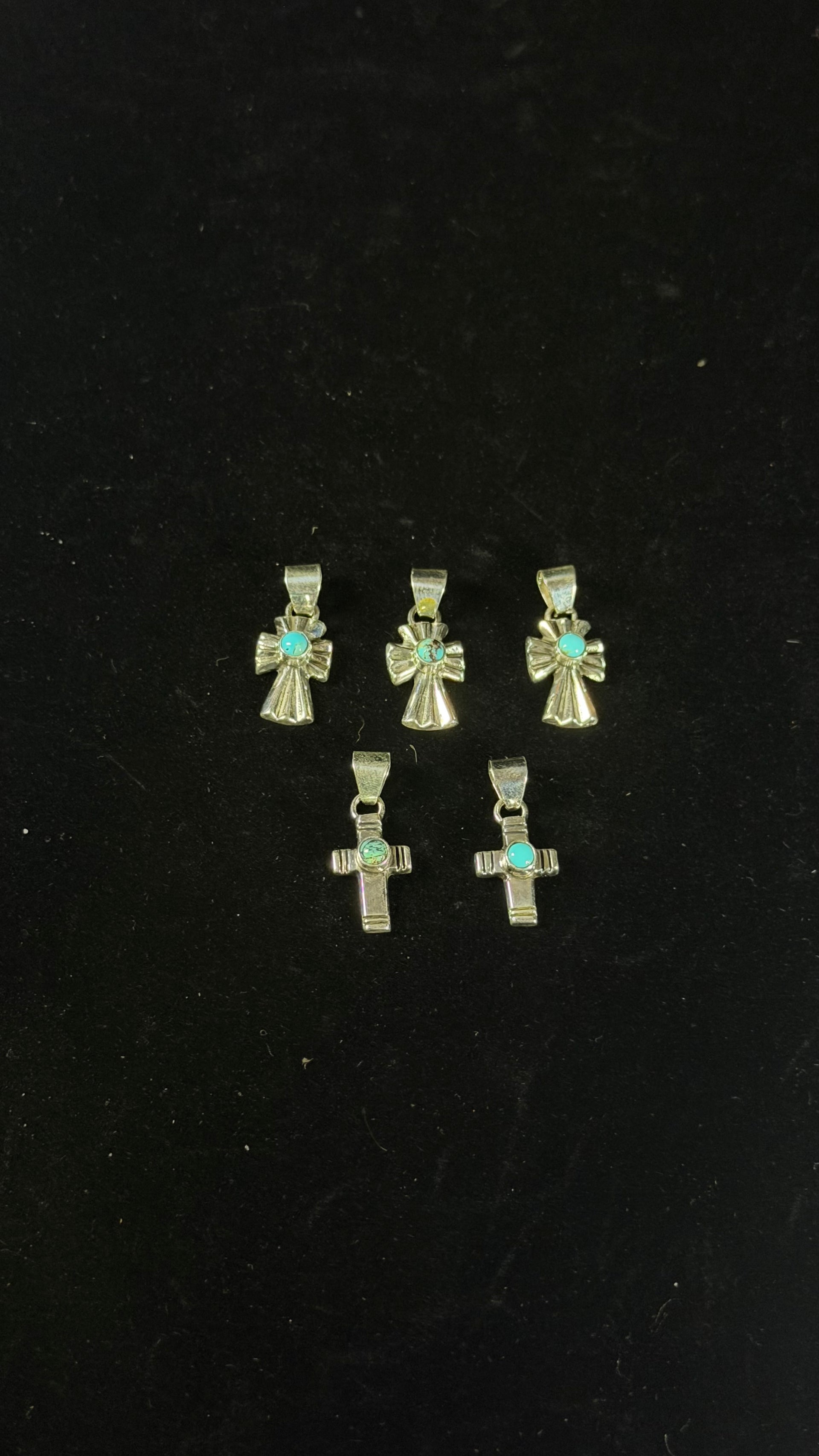 Edith Kee Kingman Turquoise & Sterling Silver Cross Pendant