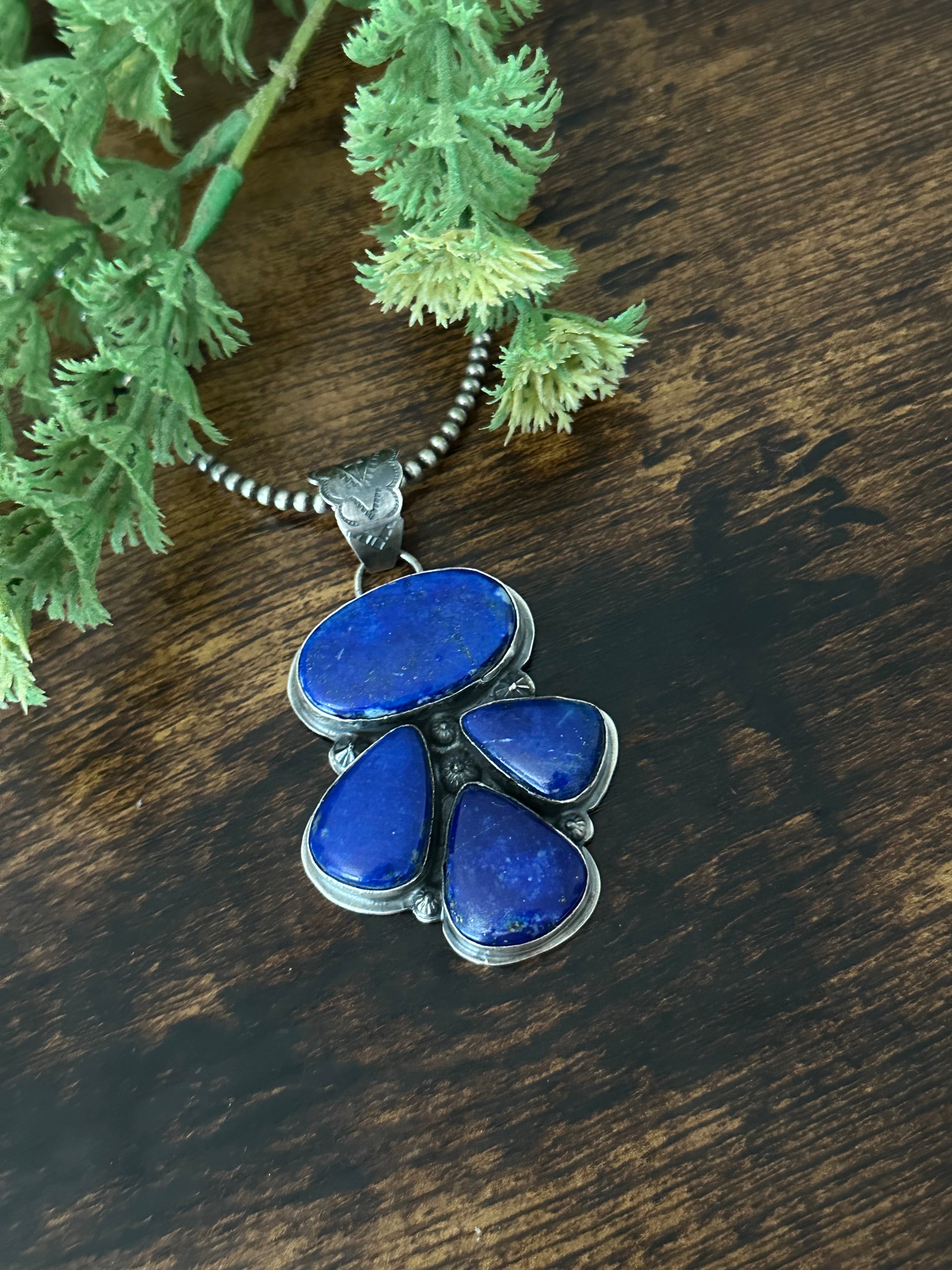 Kevin Begay Lapis & Sterling Silver Pendant